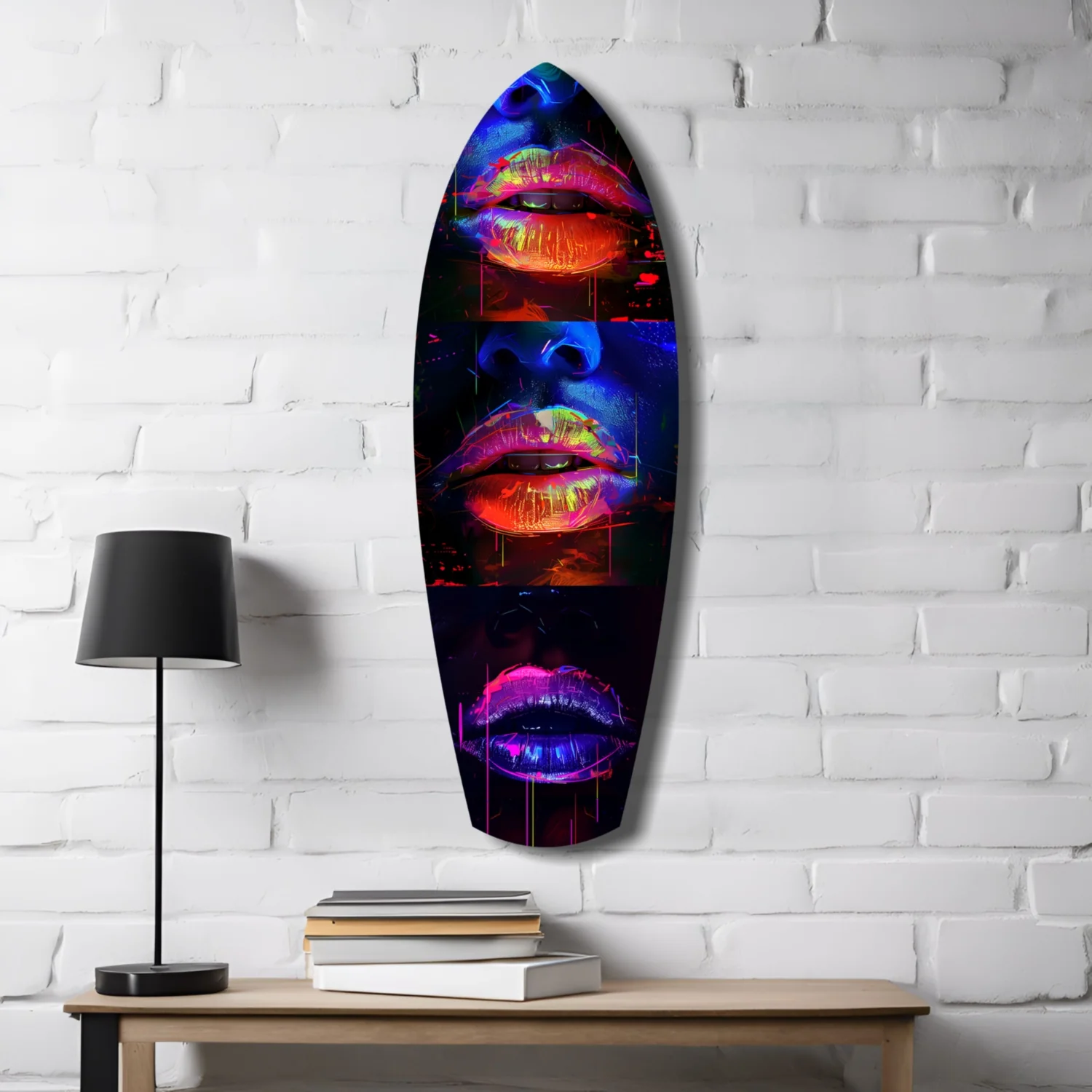 Colorful Lips V12 Glass Wall Art - Image 4
