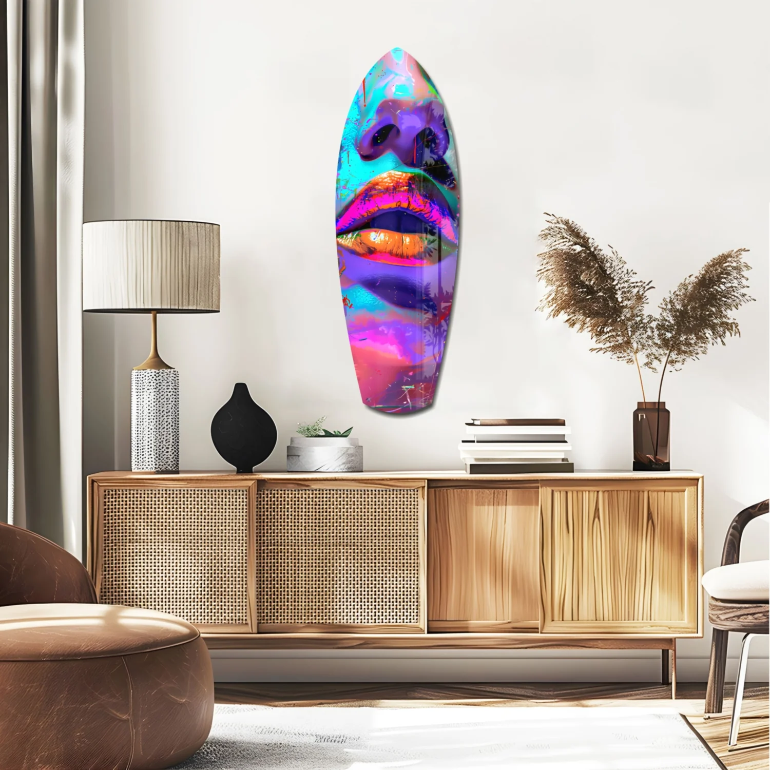Colorful Lips V14 Glass Wall Art - Image 2