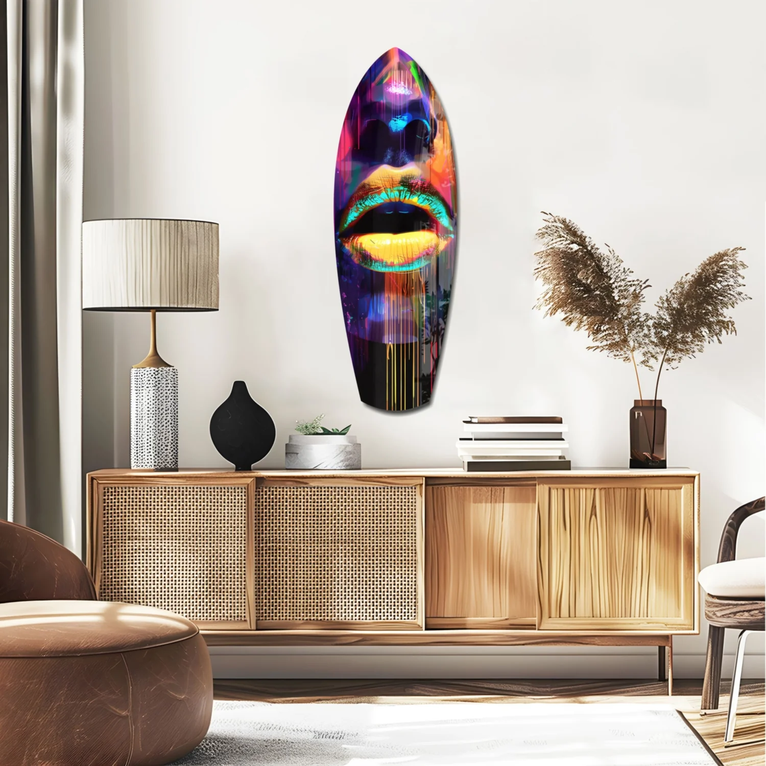 Colorful Lips V15 Glass Wall Art - Image 2
