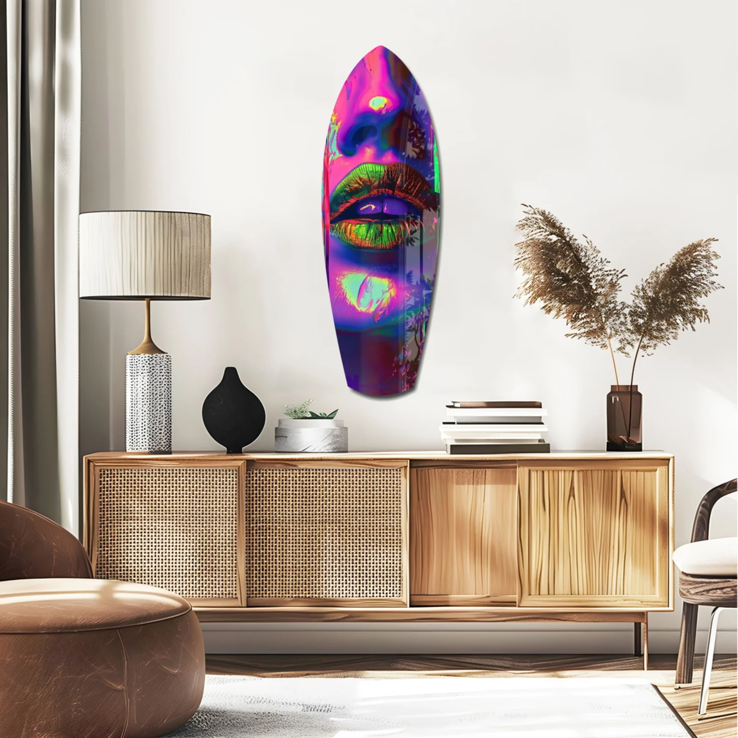 Colorful Lips V19 Glass Wall Art - Image 2