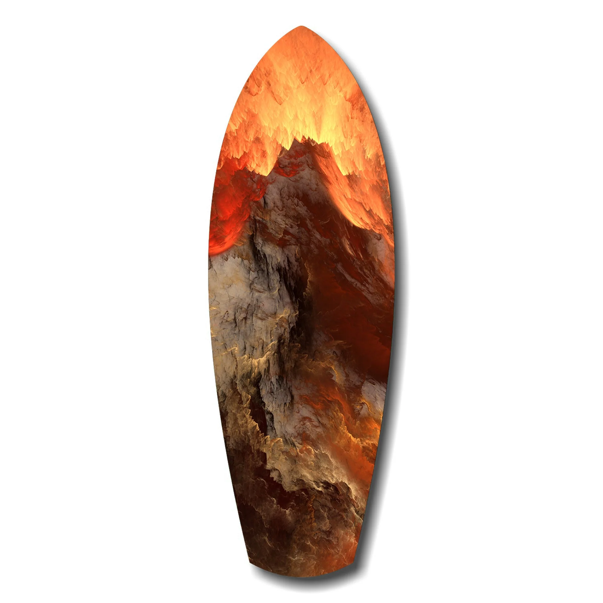 Glowing Volcano Eruption Tempered Glass Wall Art