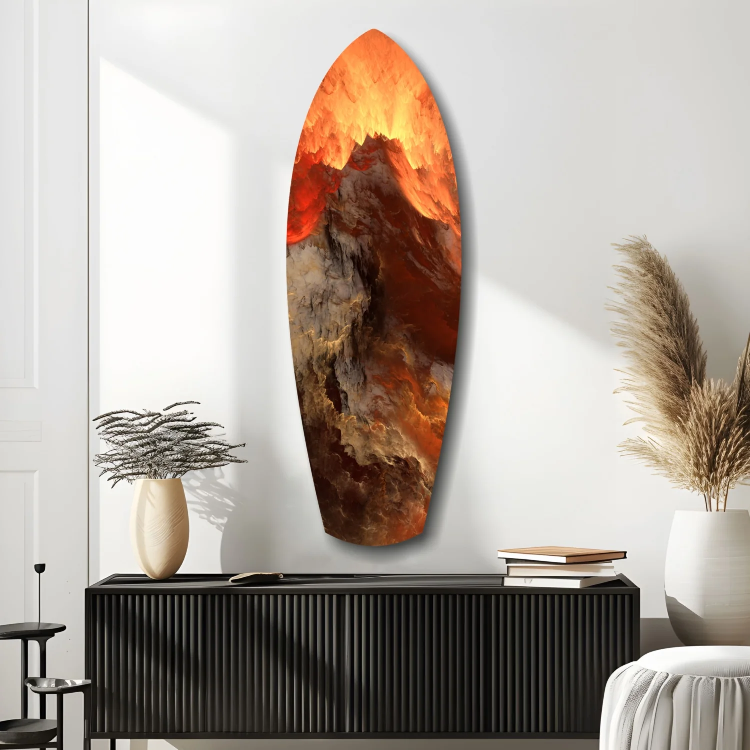 Glowing Volcano Eruption Tempered Glass Wall Art - Image 10
