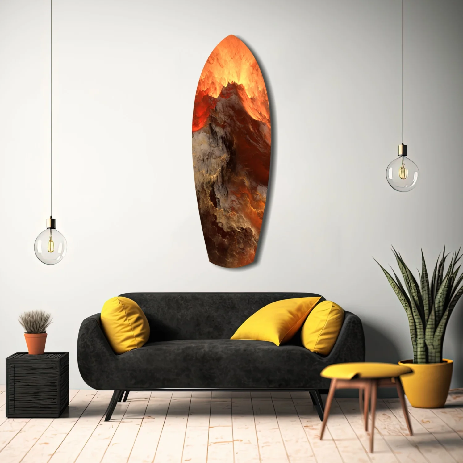 Glowing Volcano Eruption Tempered Glass Wall Art - Image 12