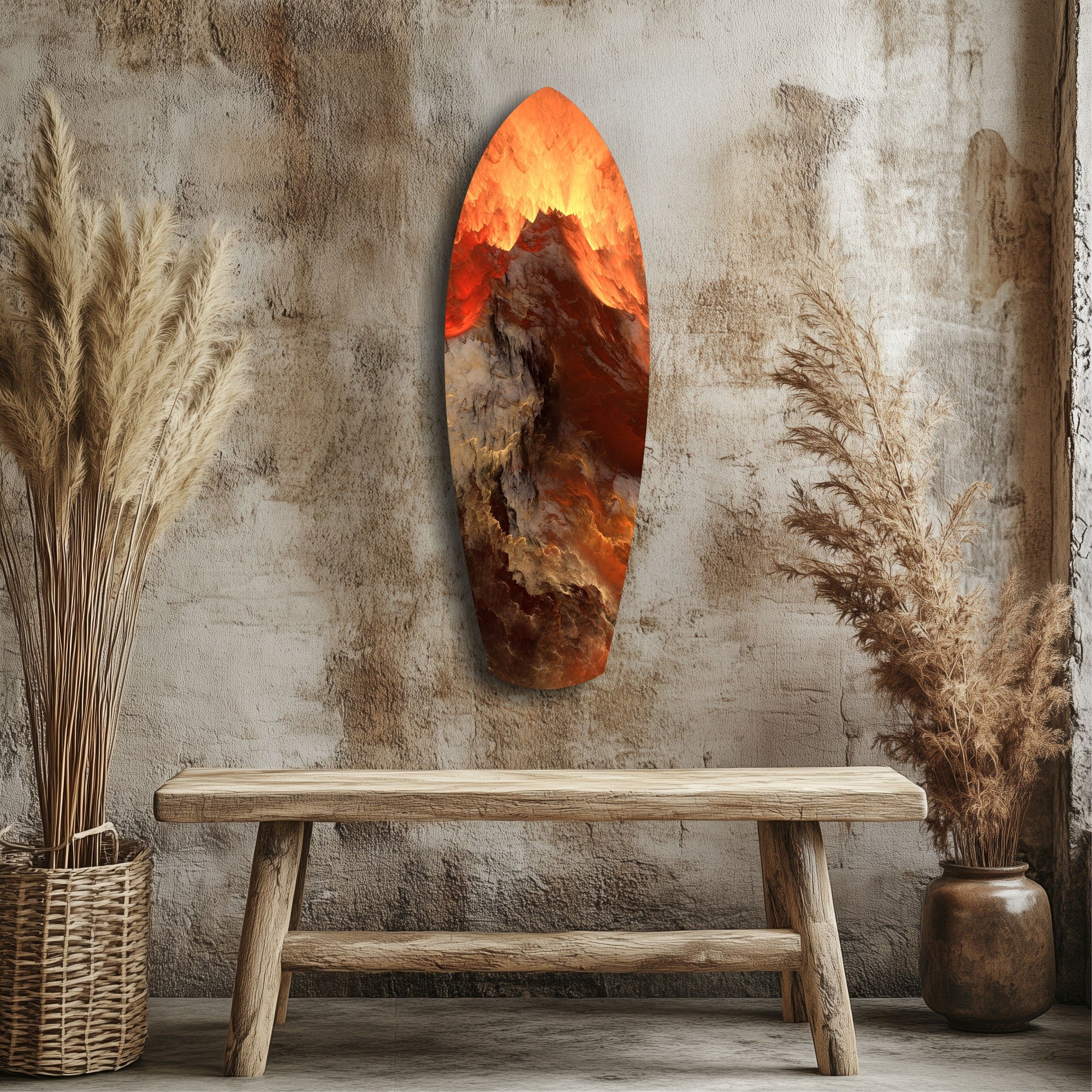 Glowing Volcano Eruption Tempered Glass Wall Art - Image 3
