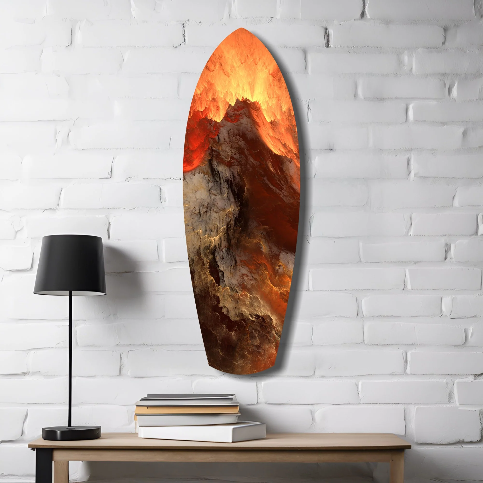 Glowing Volcano Eruption Tempered Glass Wall Art - Image 4