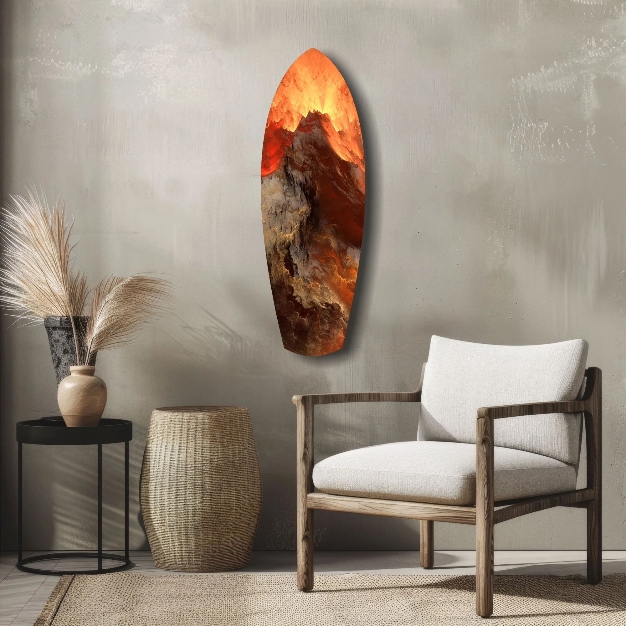 Glowing Volcano Eruption Tempered Glass Wall Art - Image 5