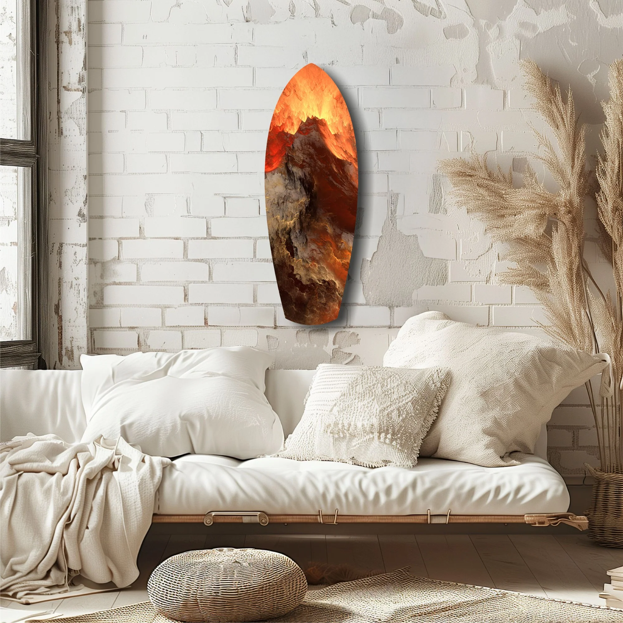 Glowing Volcano Eruption Tempered Glass Wall Art - Image 6
