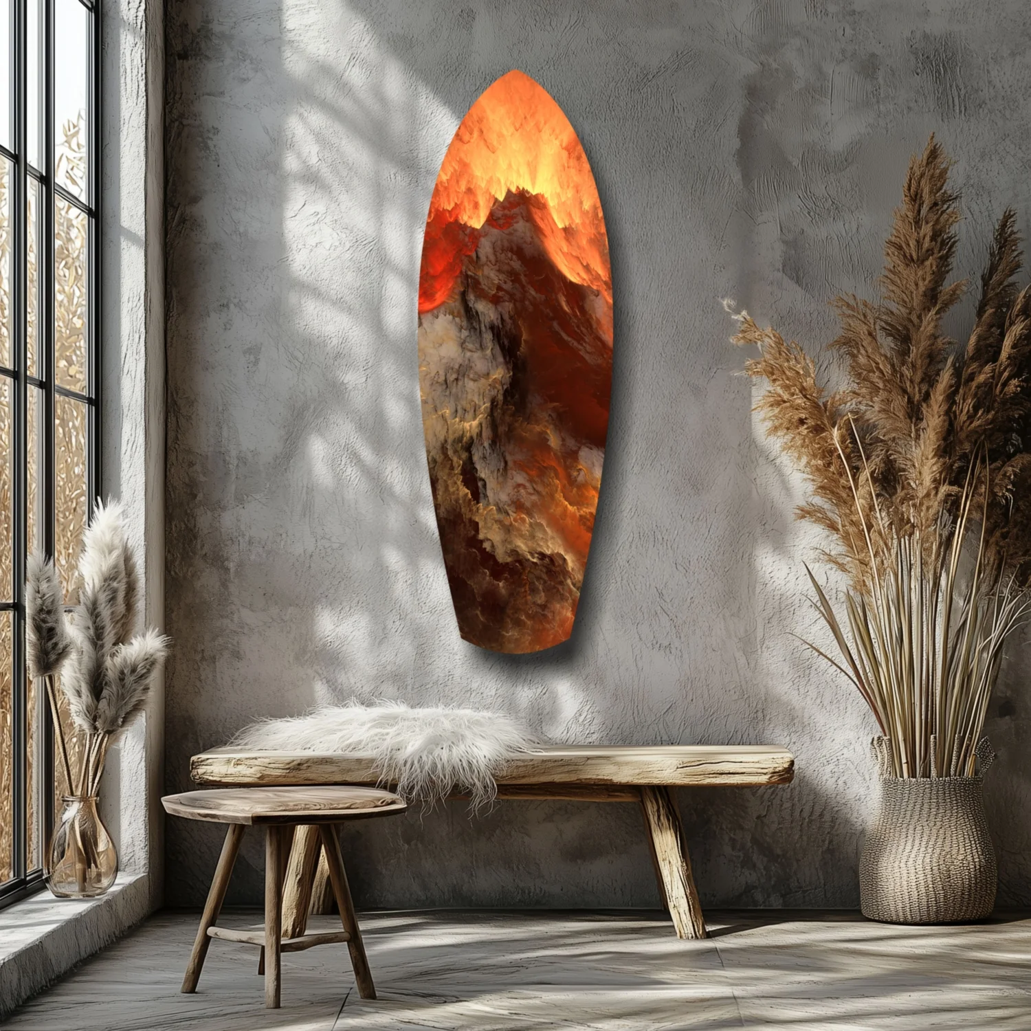 Glowing Volcano Eruption Tempered Glass Wall Art - Image 8