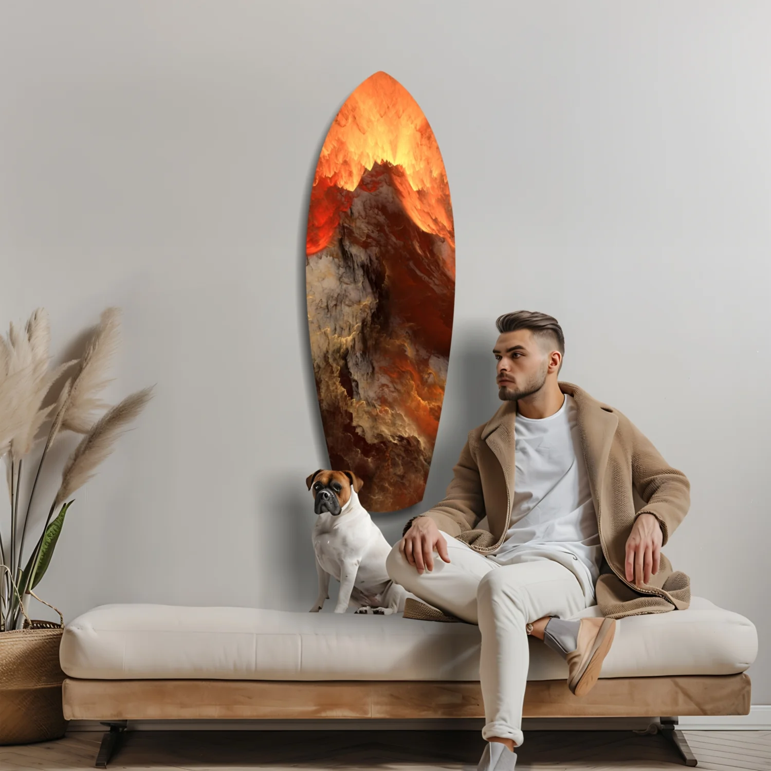 Glowing Volcano Eruption Tempered Glass Wall Art - Image 9