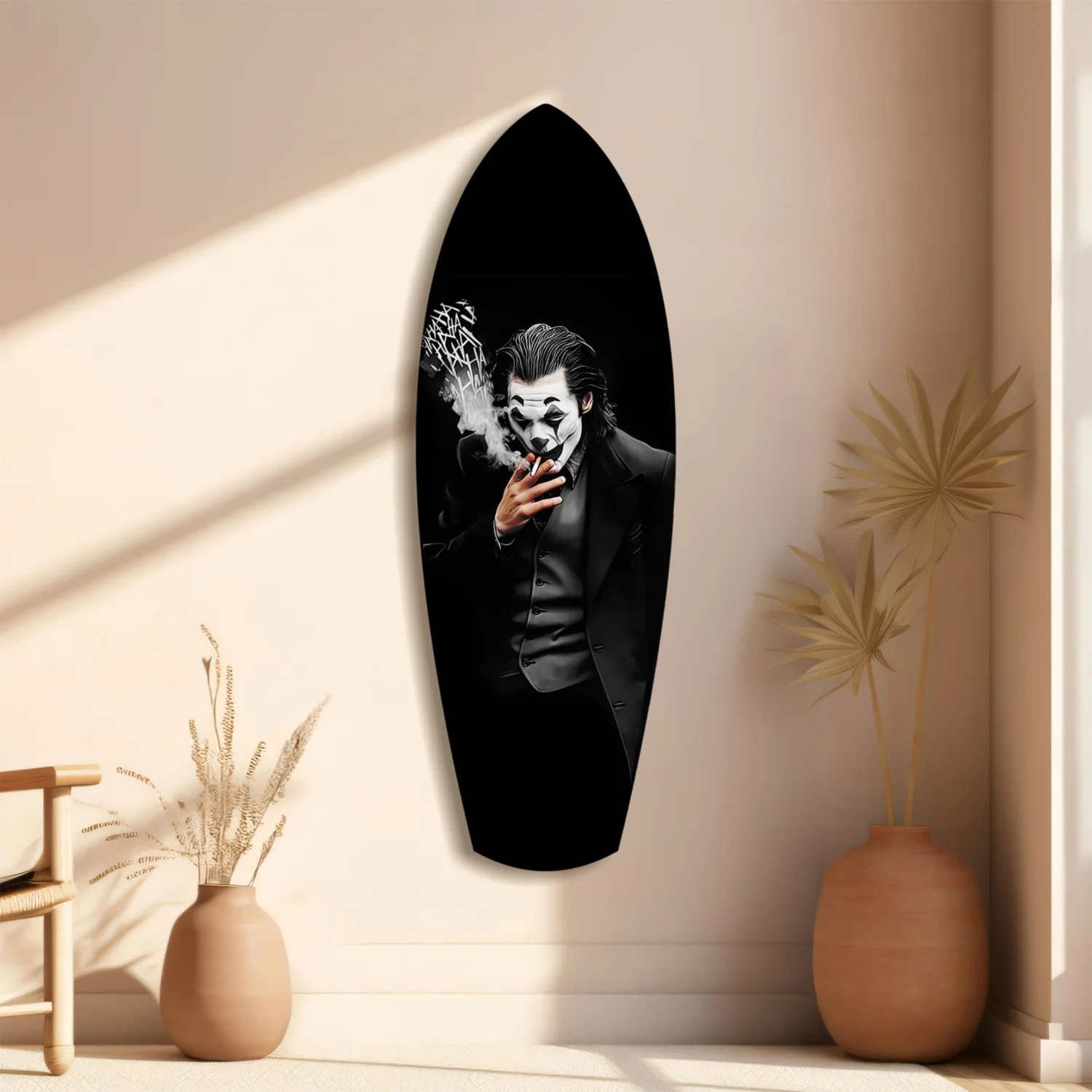 Smoking Jester Dark Portrait Tempered Glass Wall Art - Image 11
