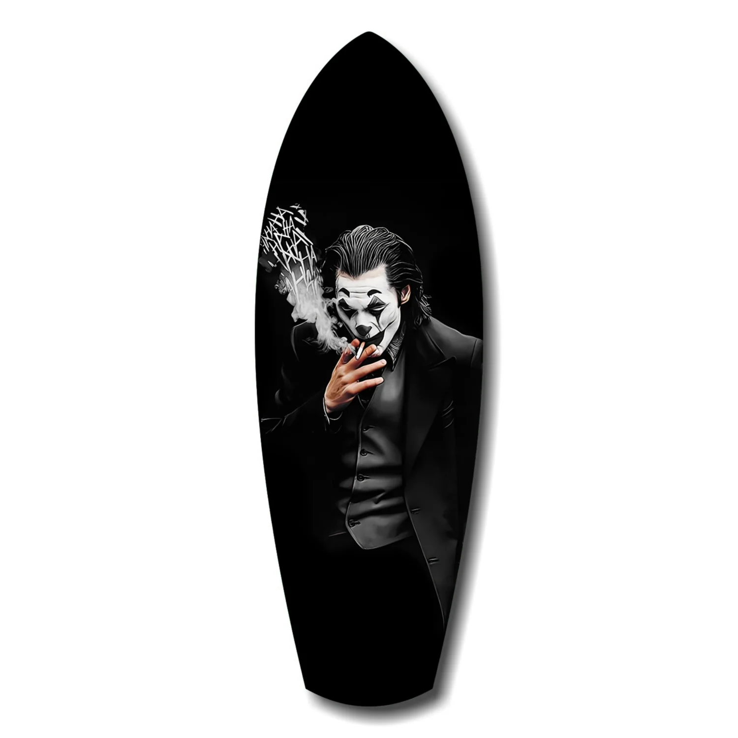 Smoking Jester Dark Portrait Tempered Glass Wall Art - Image 7