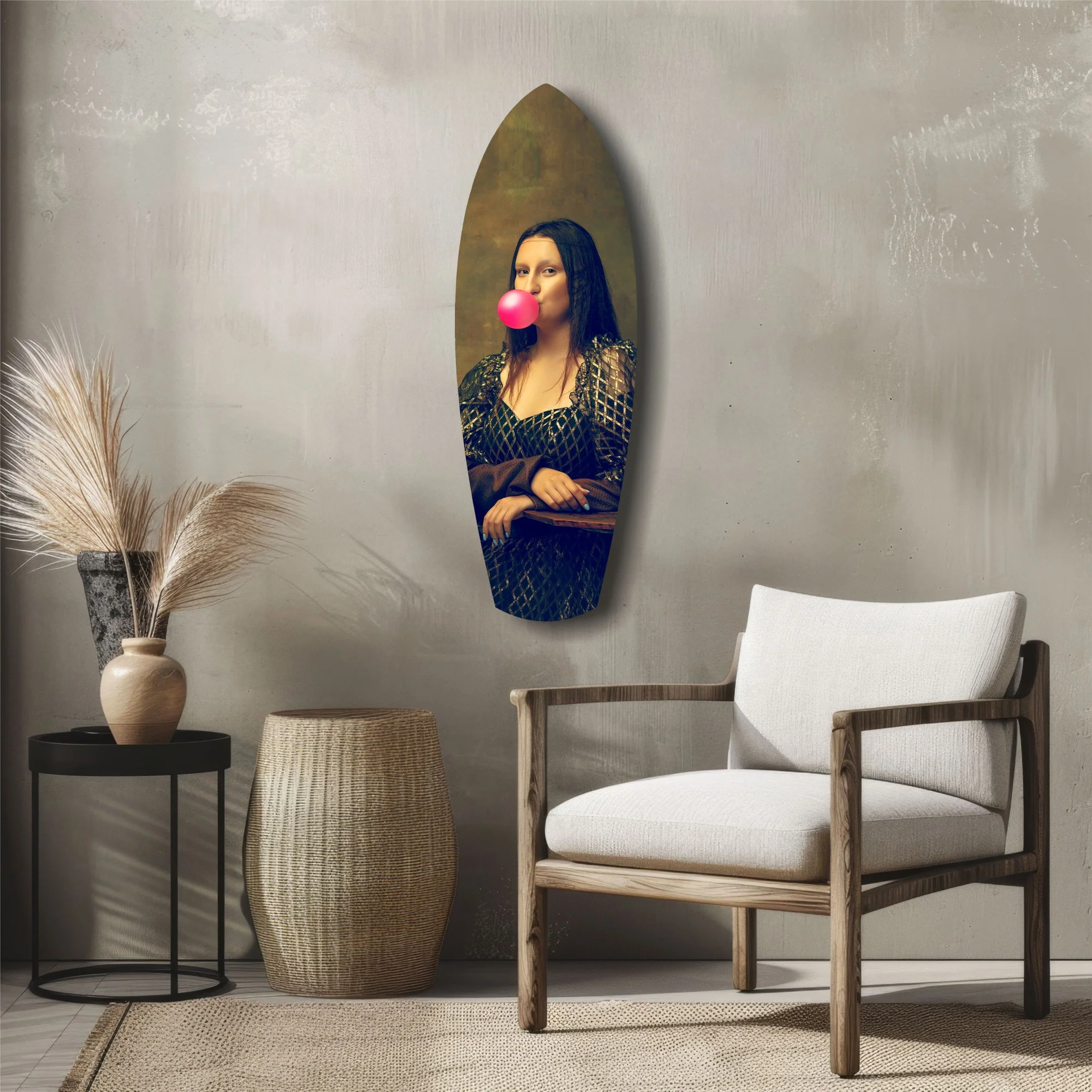 Renaissance Bubble Gum Pop Art Tempered Glass Wall Art - Image 5