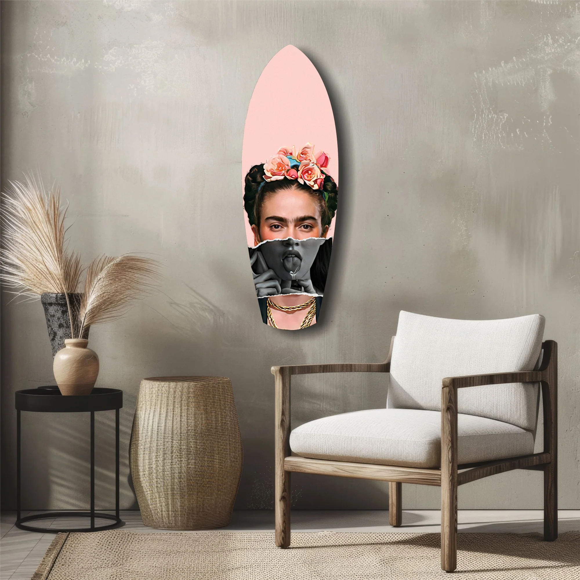 Floral Crown Woman Surreal Tempered Glass Wall Art - Image 5