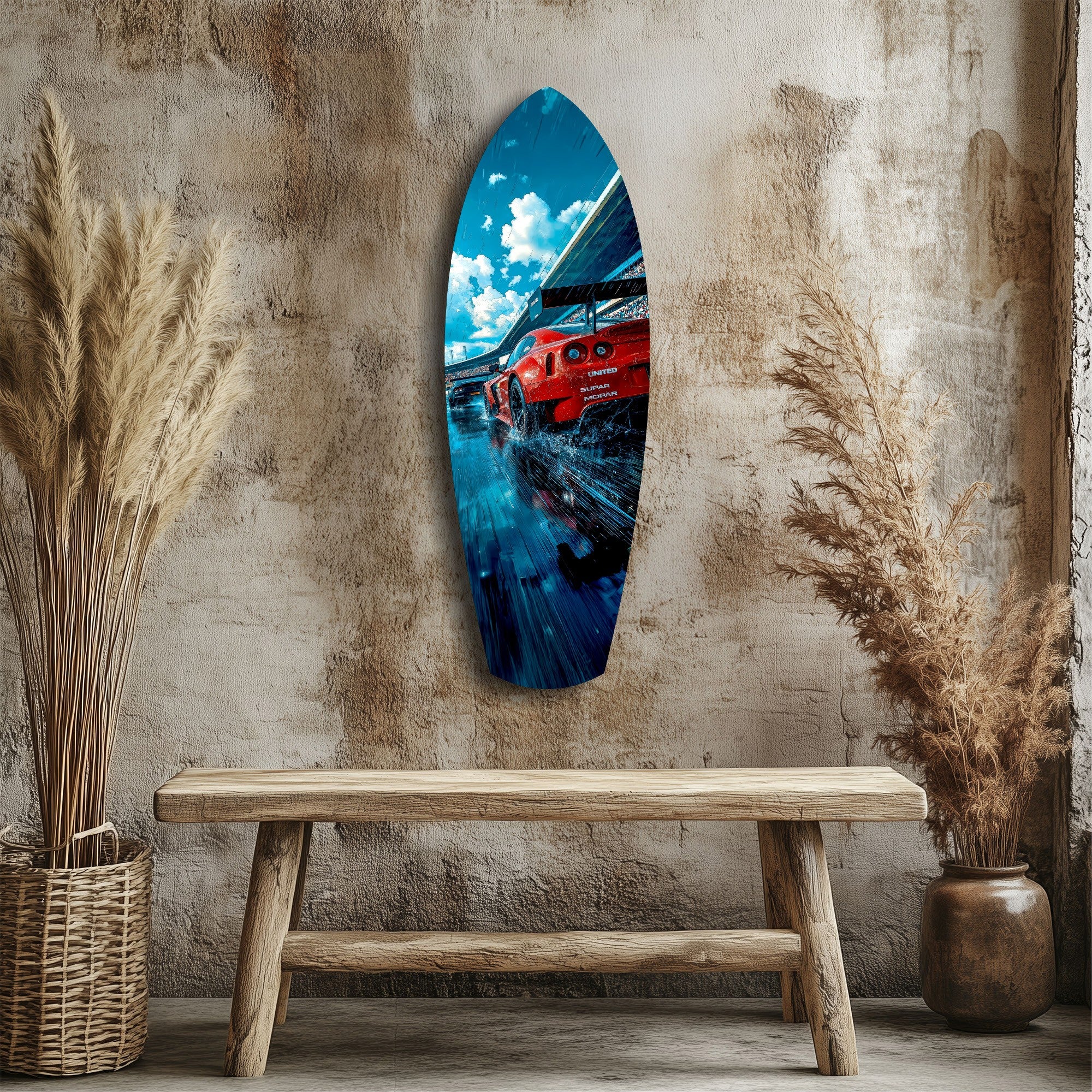 Red Racing Car Speed Tempered Glass Wall Art - Image 3