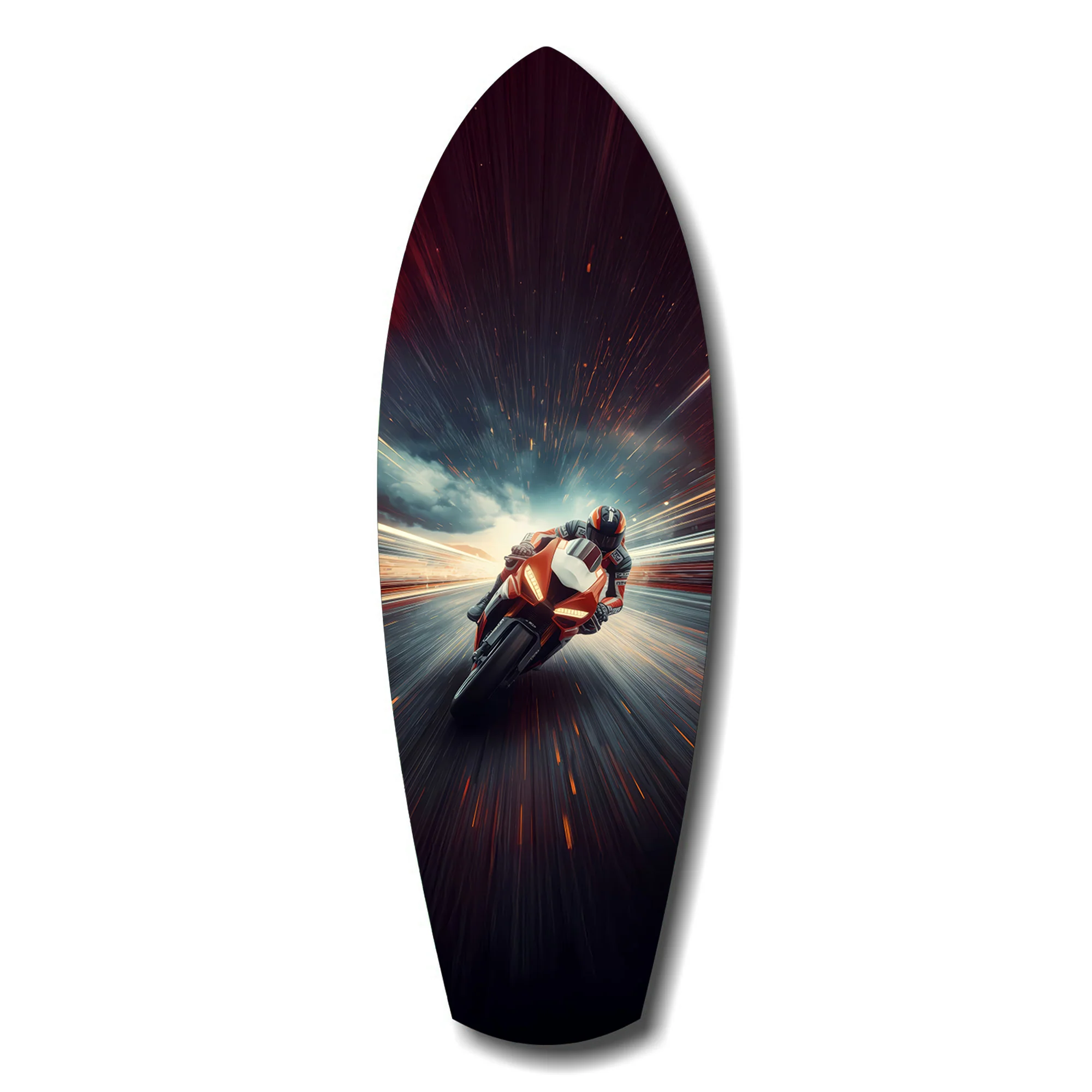 Motorcycle Racer Speed Lines Tempered Glass Wall Art - Image 7