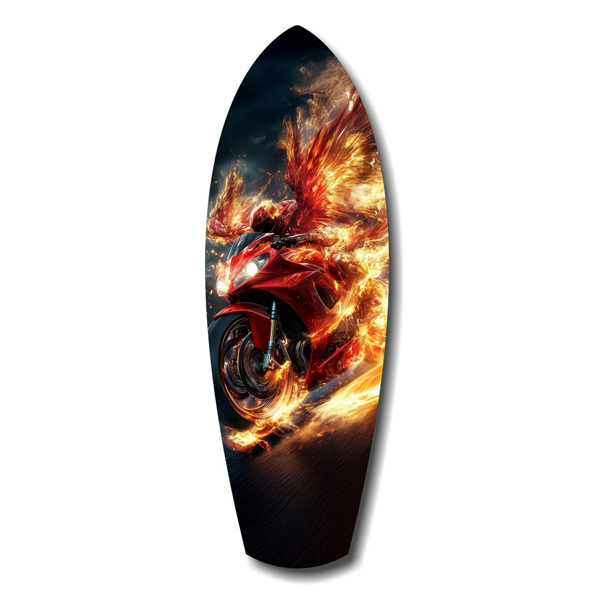 Phoenix Wings Motorcycle Fire Tempered Glass Wall Art - Image 7
