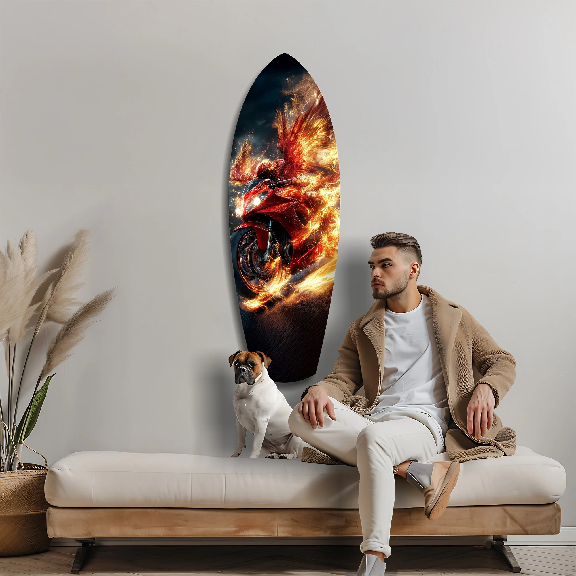 Phoenix Wings Motorcycle Fire Tempered Glass Wall Art - Image 9