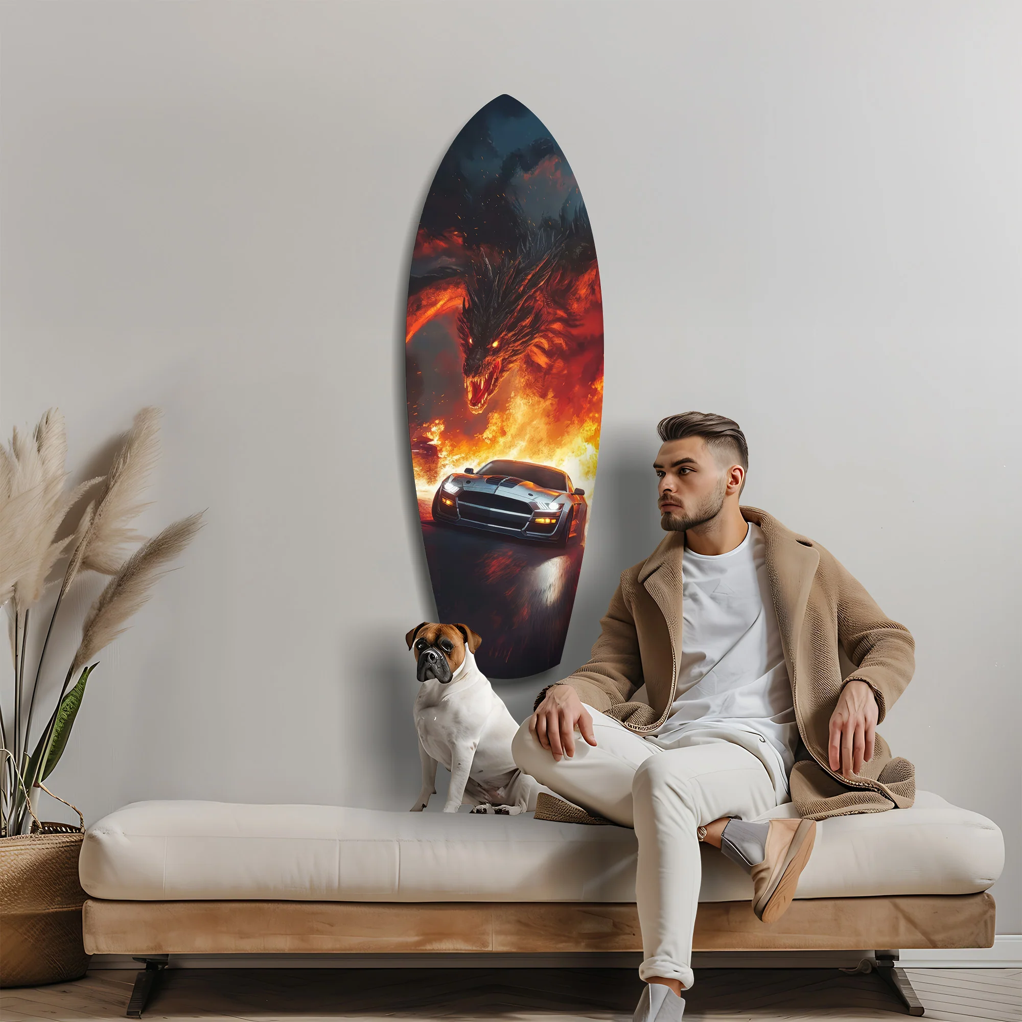 Dragon Sports Car Fire Tempered Glass Wall Art - Image 9