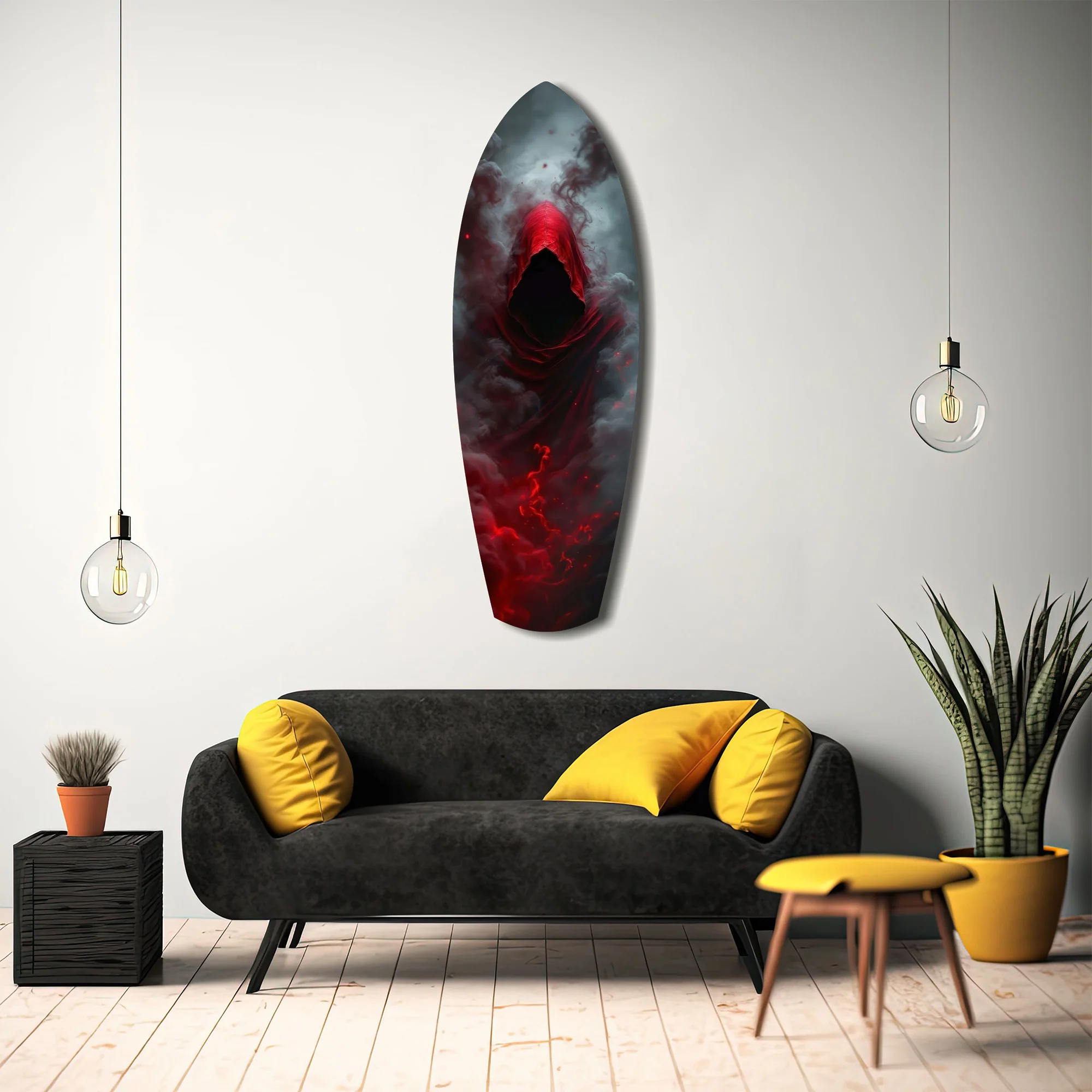 Red Hooded Phantom Dark Fantasy Glass Wall Art - Image 12