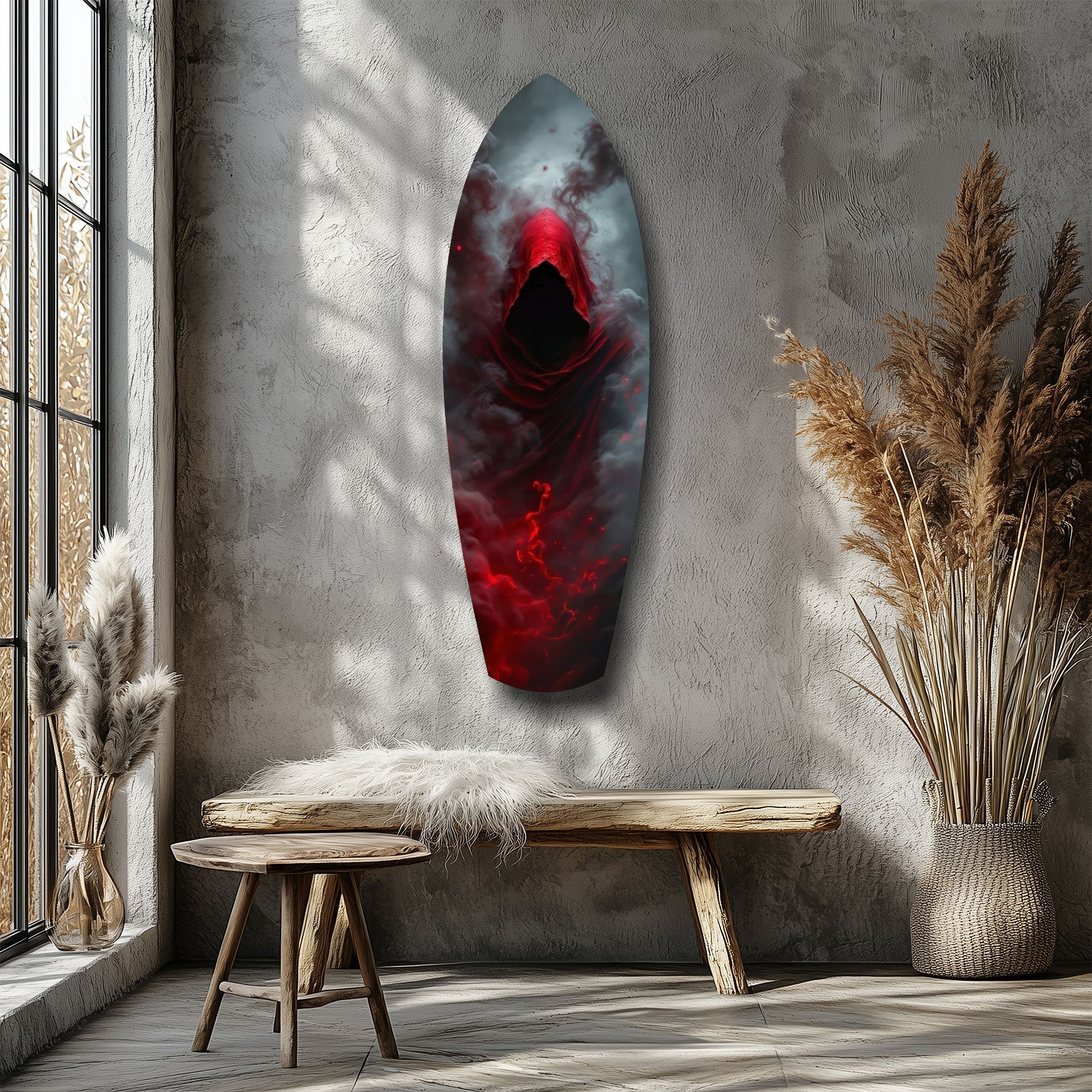 Red Hooded Phantom Dark Fantasy Glass Wall Art - Image 8
