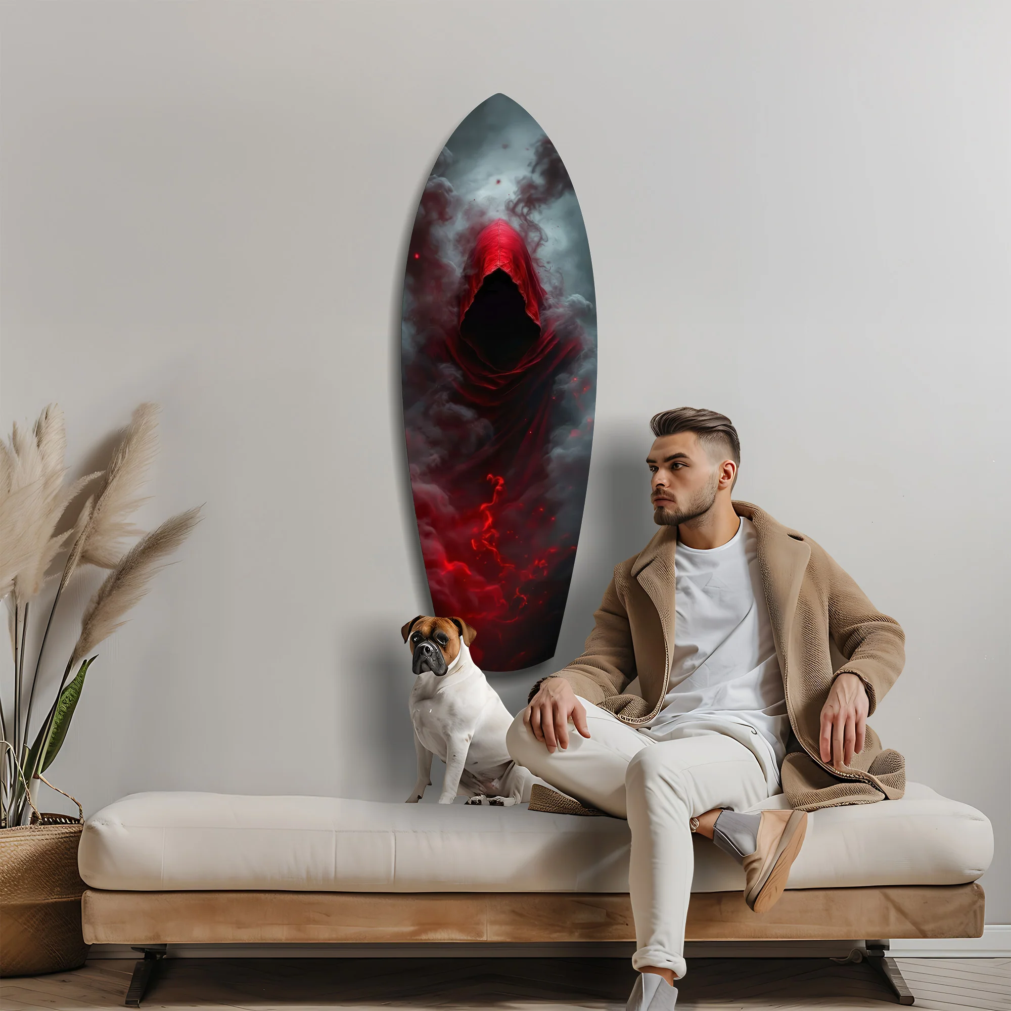 Red Hooded Phantom Dark Fantasy Glass Wall Art - Image 9