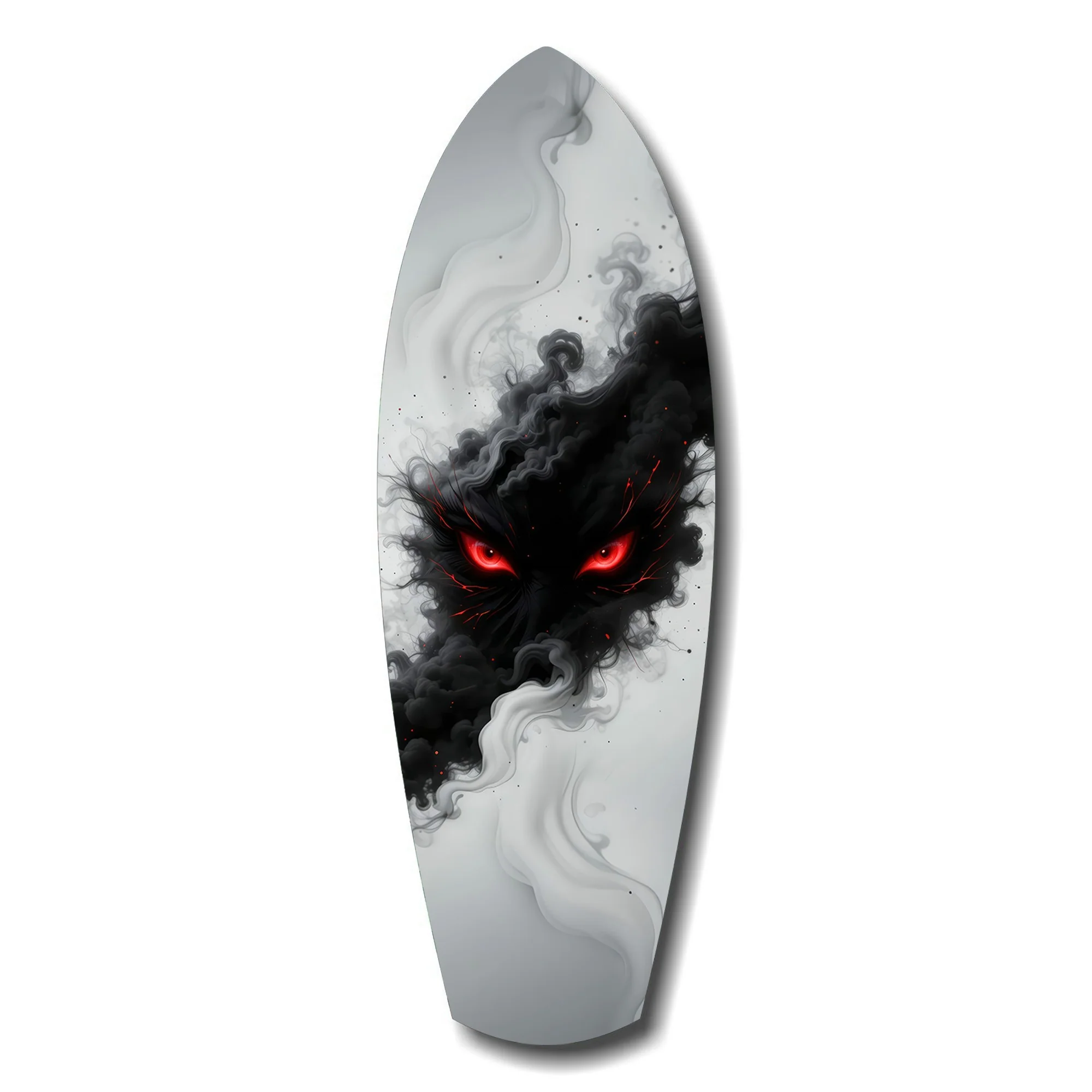 Smoke Beast Red Eyes Dark Fantasy Glass Wall Art