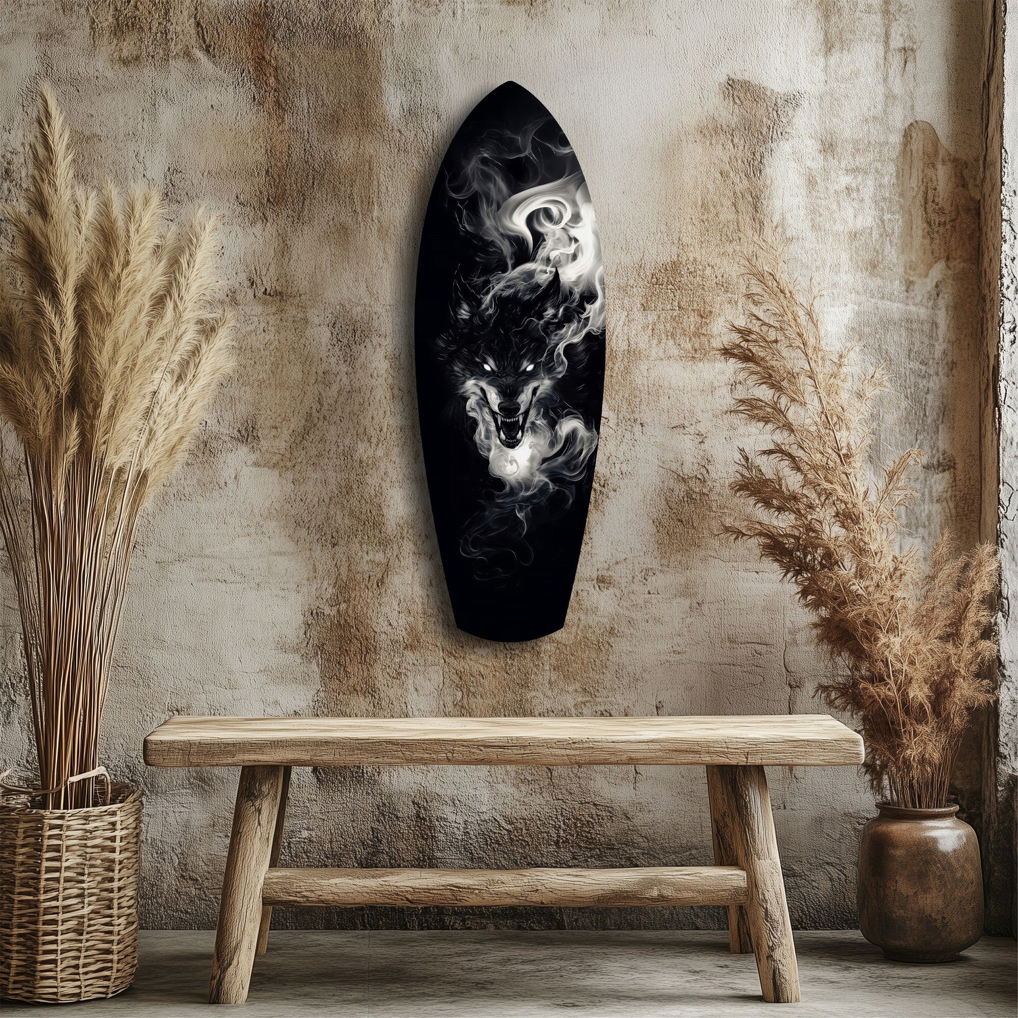 Smoke Wolf Dark Spirit Glass Wall Art - Image 3