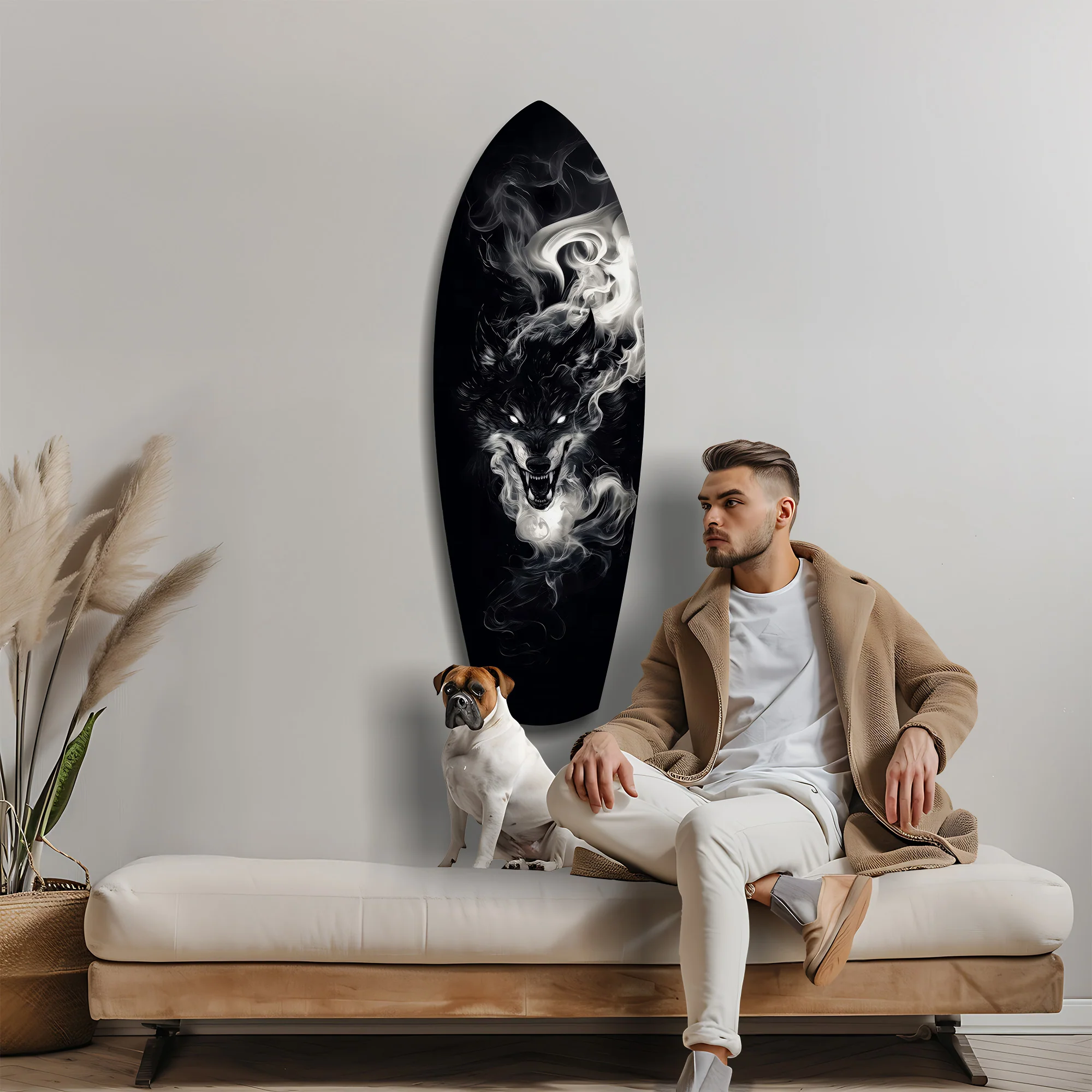 Smoke Wolf Dark Spirit Glass Wall Art - Image 9