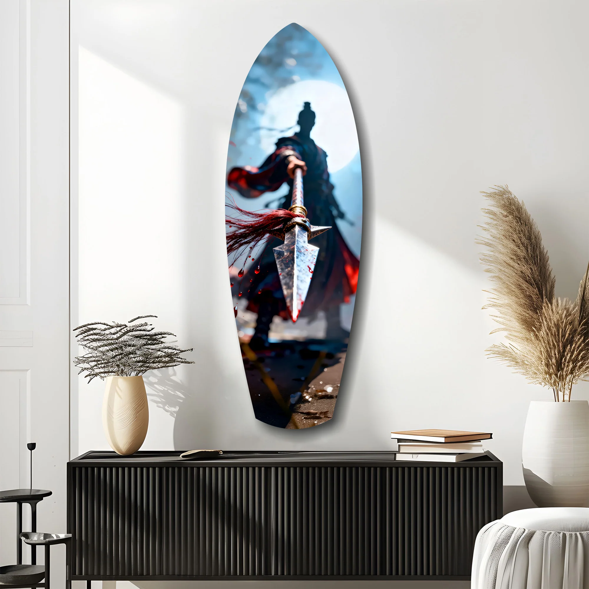 Samurai Spear Moonlight Glass Wall Art - Image 10