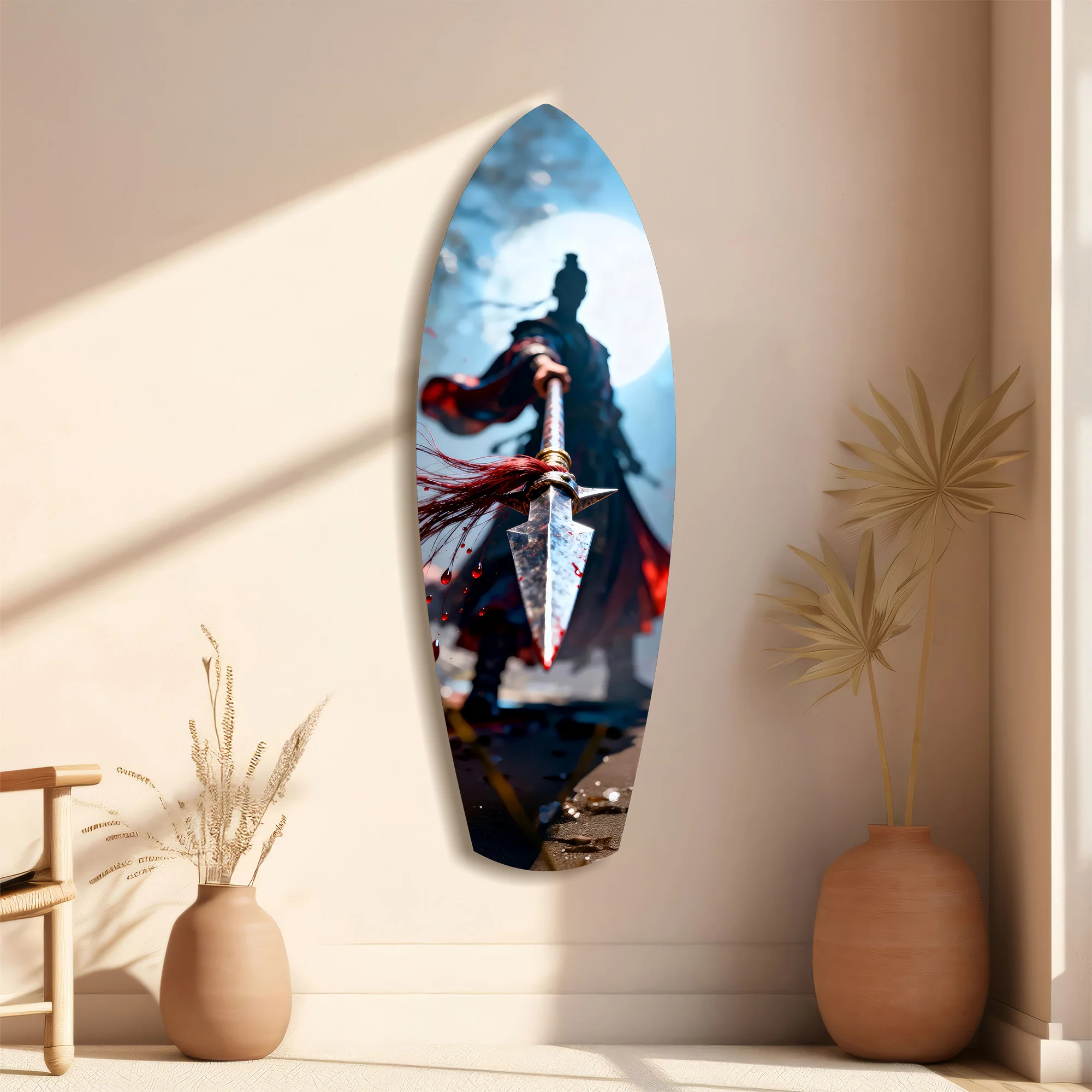 Samurai Spear Moonlight Glass Wall Art - Image 11