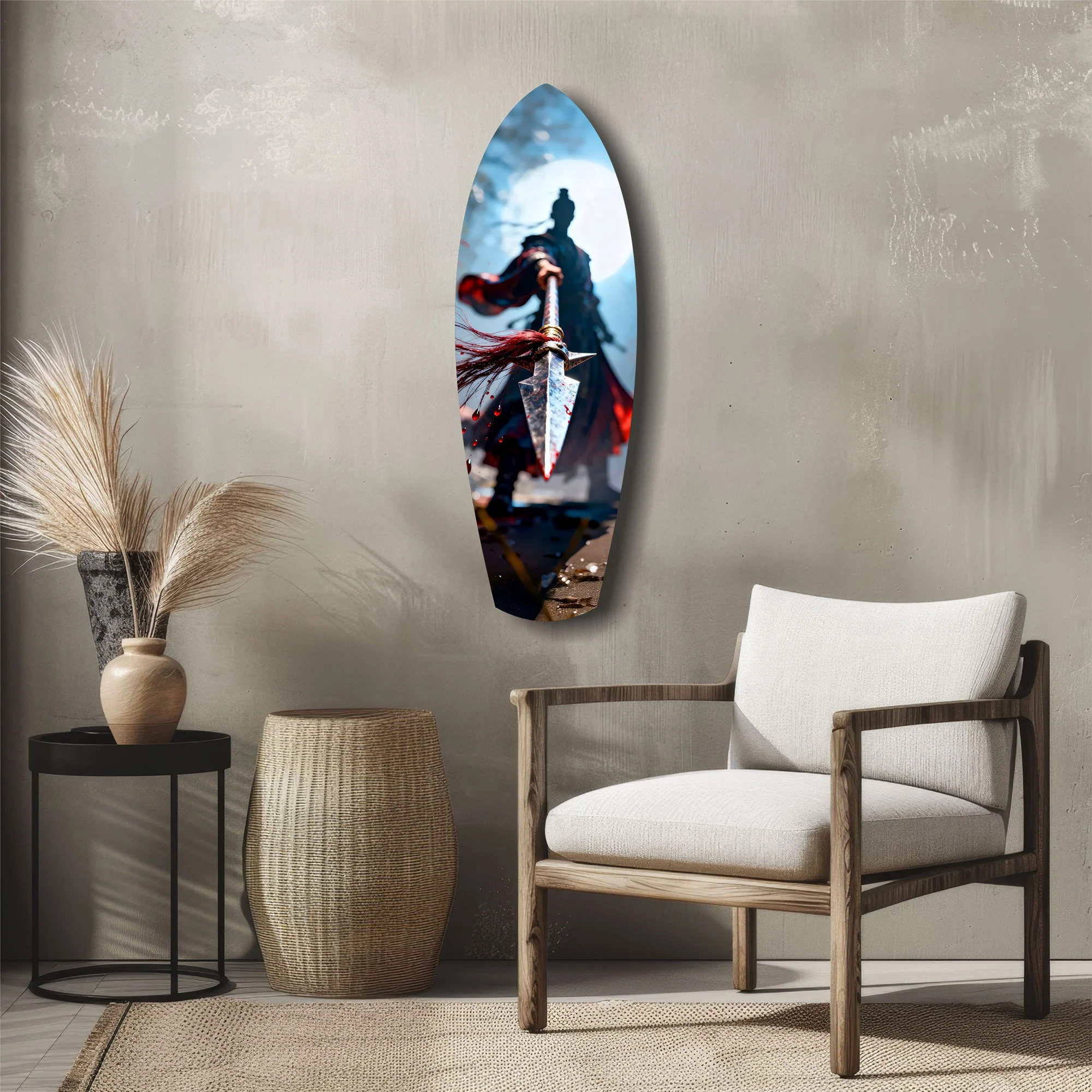 Samurai Spear Moonlight Glass Wall Art - Image 5