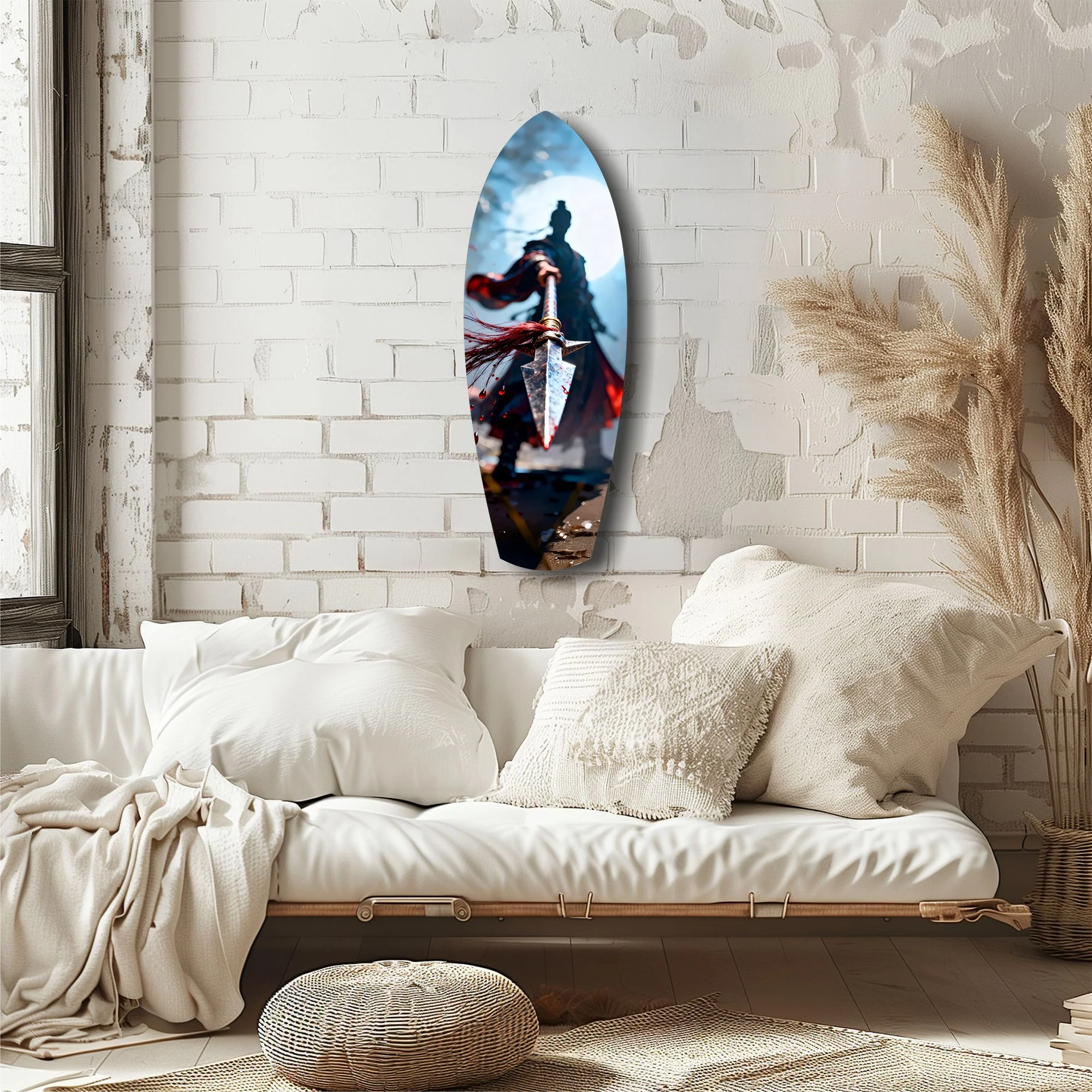 Samurai Spear Moonlight Glass Wall Art - Image 6