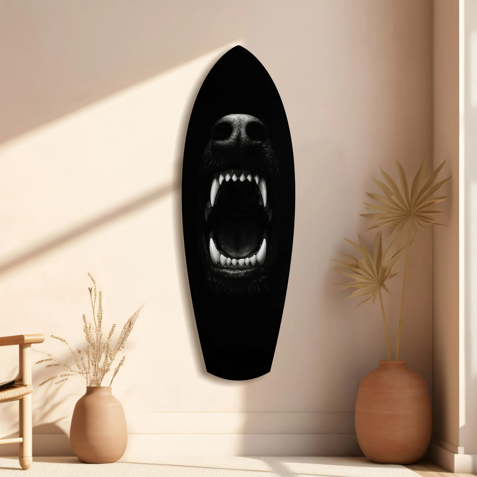 Beast Fangs Close-Up Dark Glass Wall Art - Image 11