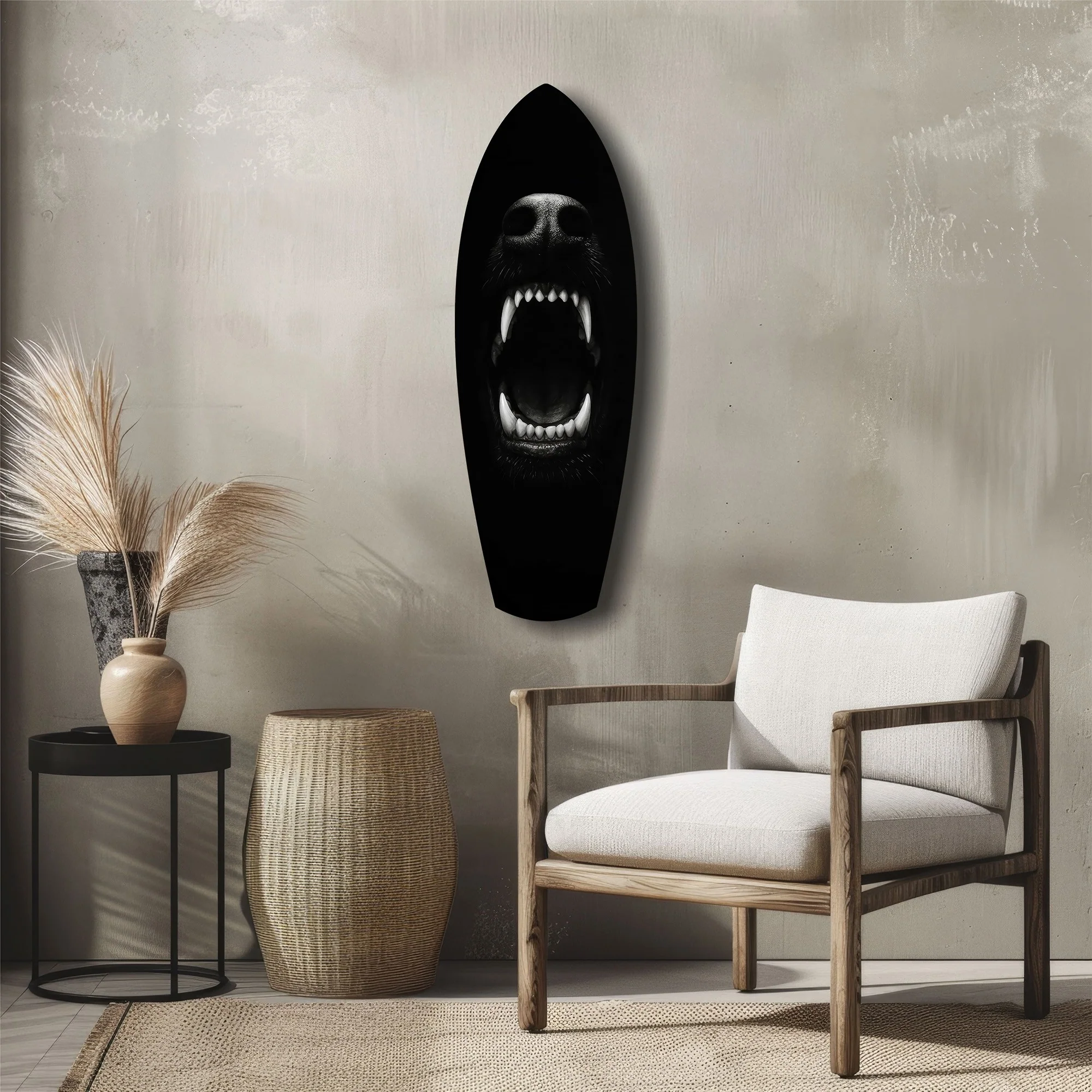 Beast Fangs Close-Up Dark Glass Wall Art - Image 5