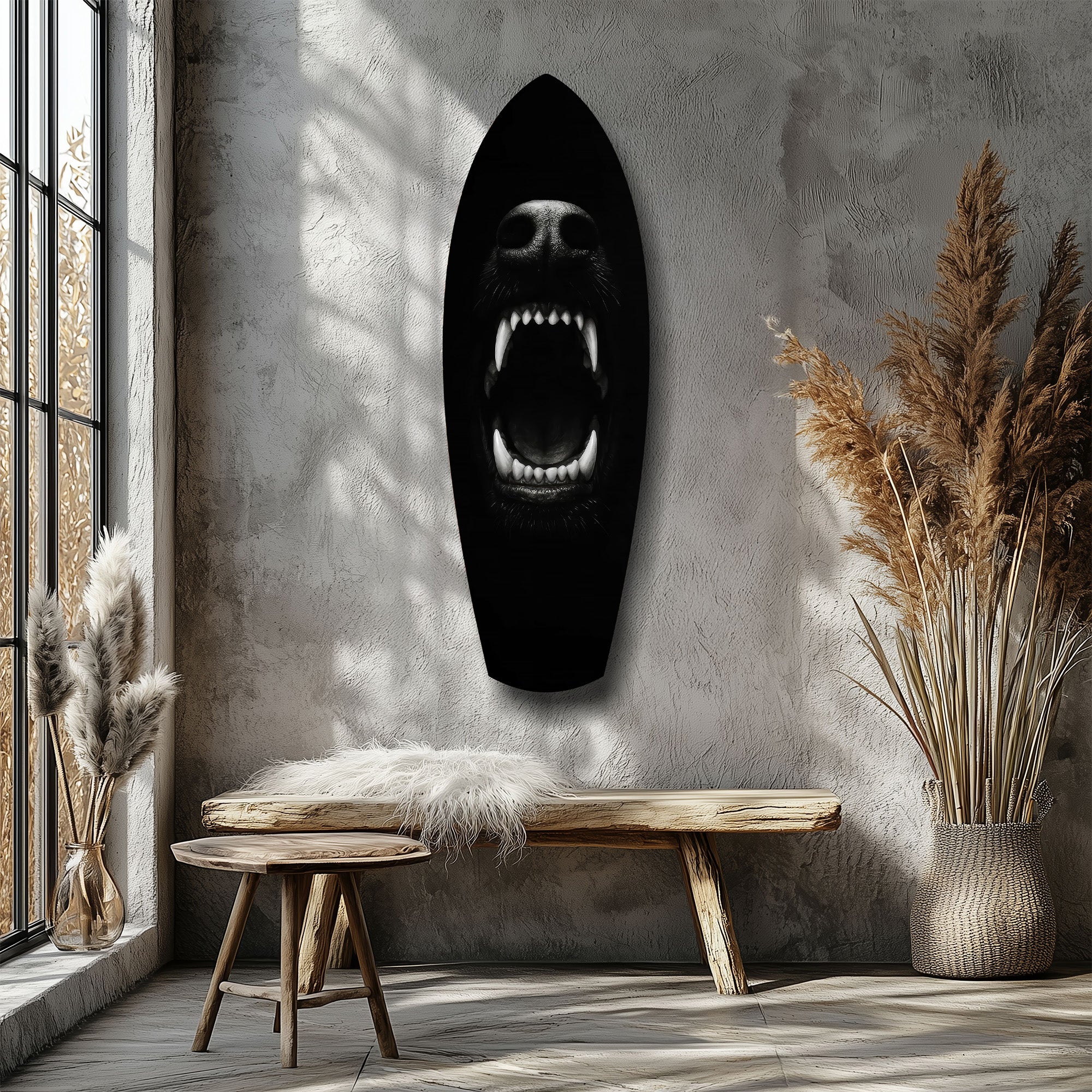 Beast Fangs Close-Up Dark Glass Wall Art - Image 8
