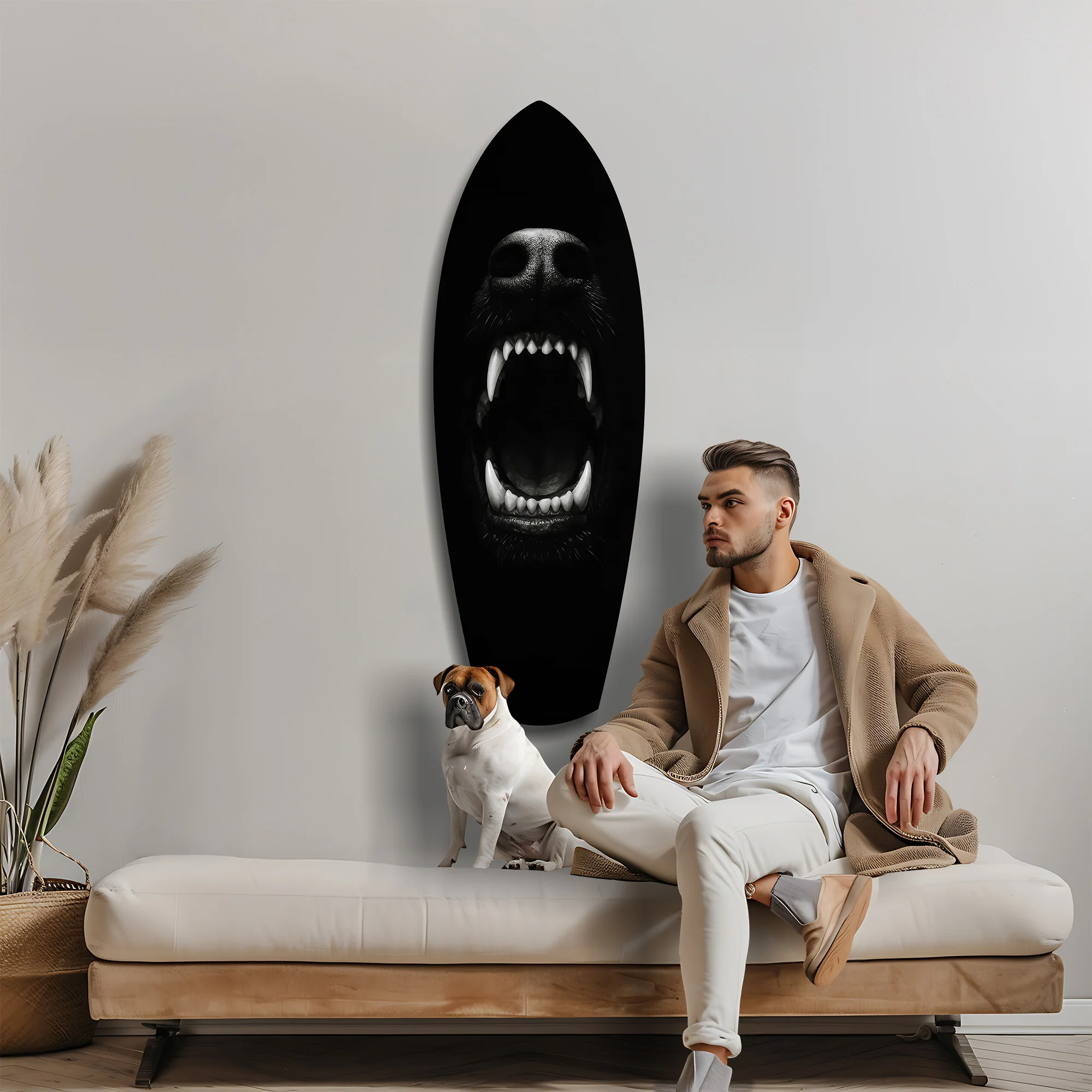Beast Fangs Close-Up Dark Glass Wall Art - Image 9
