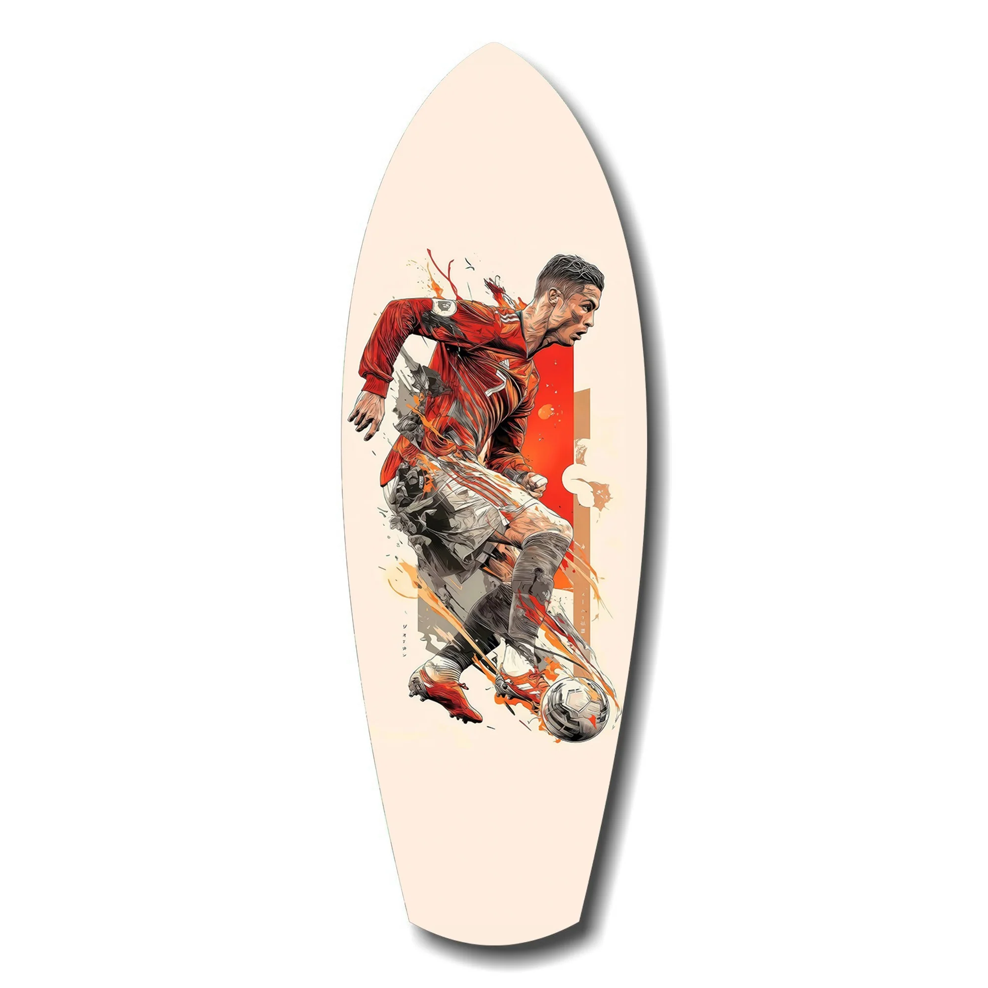 Soccer Striker Dynamic Splash Glass Wall Art