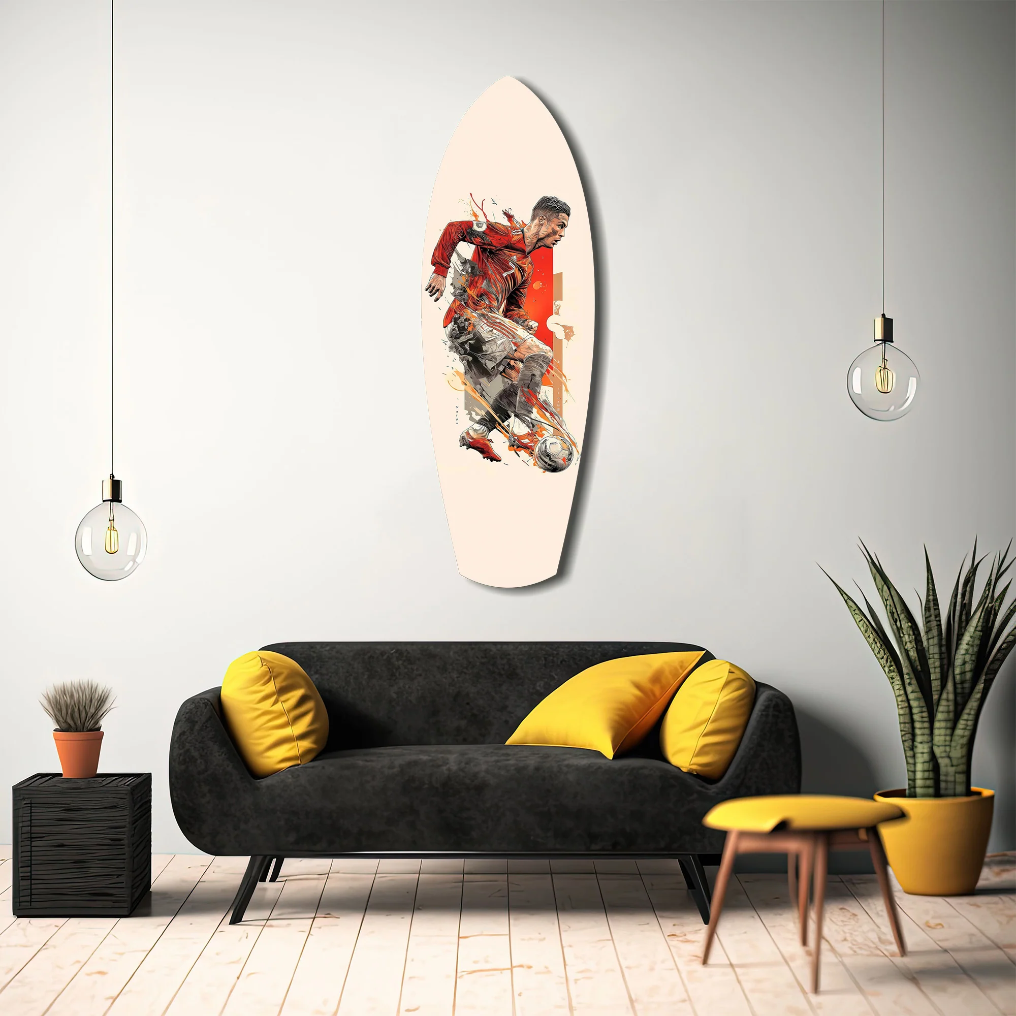 Soccer Striker Dynamic Splash Glass Wall Art - Image 12