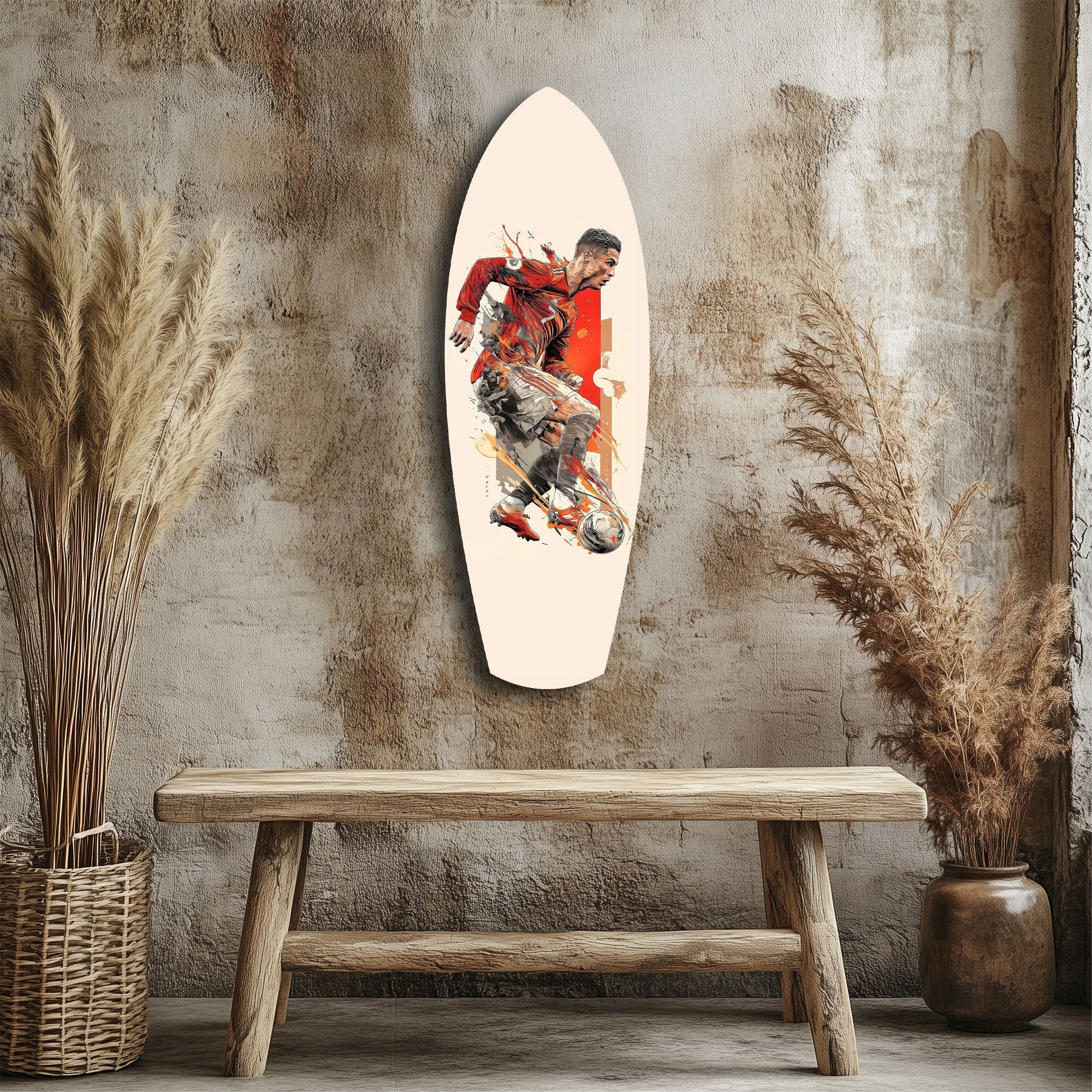 Soccer Striker Dynamic Splash Glass Wall Art - Image 3