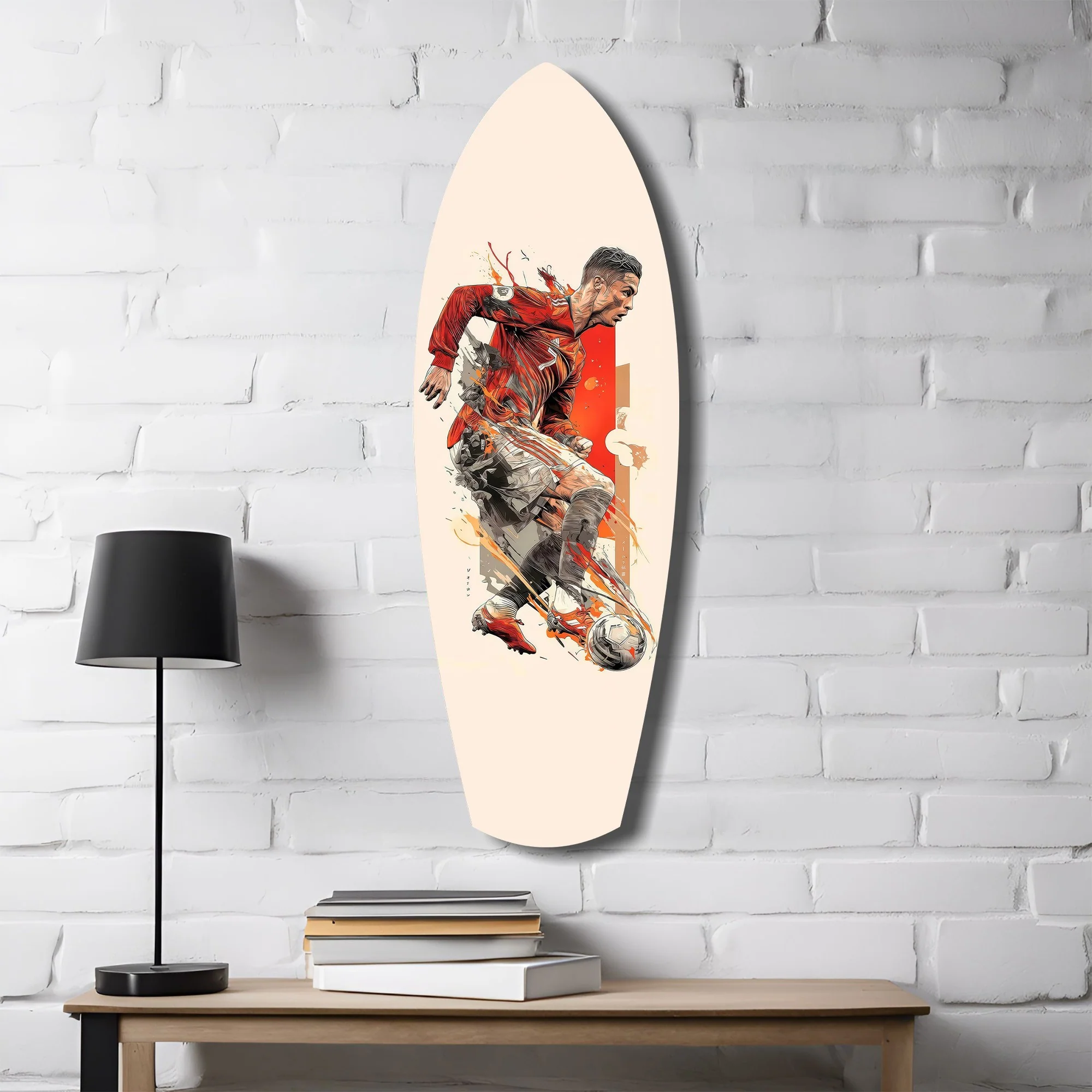 Soccer Striker Dynamic Splash Glass Wall Art - Image 4