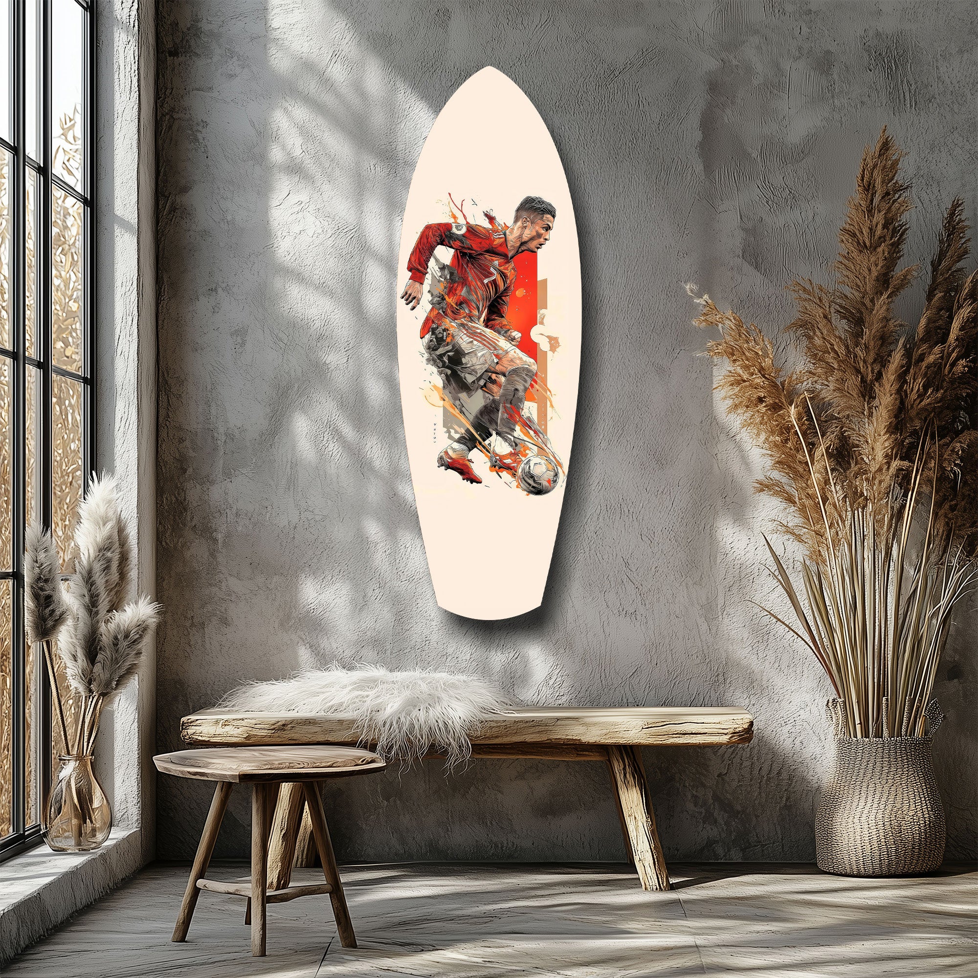 Soccer Striker Dynamic Splash Glass Wall Art - Image 8