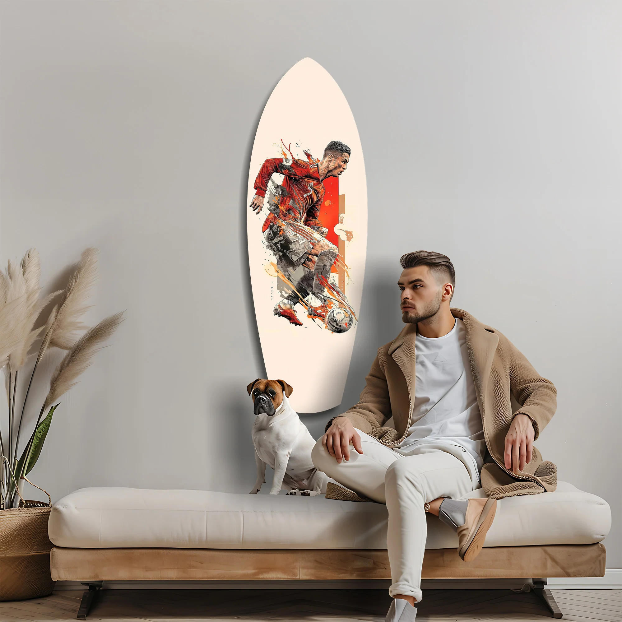 Soccer Striker Dynamic Splash Glass Wall Art - Image 9