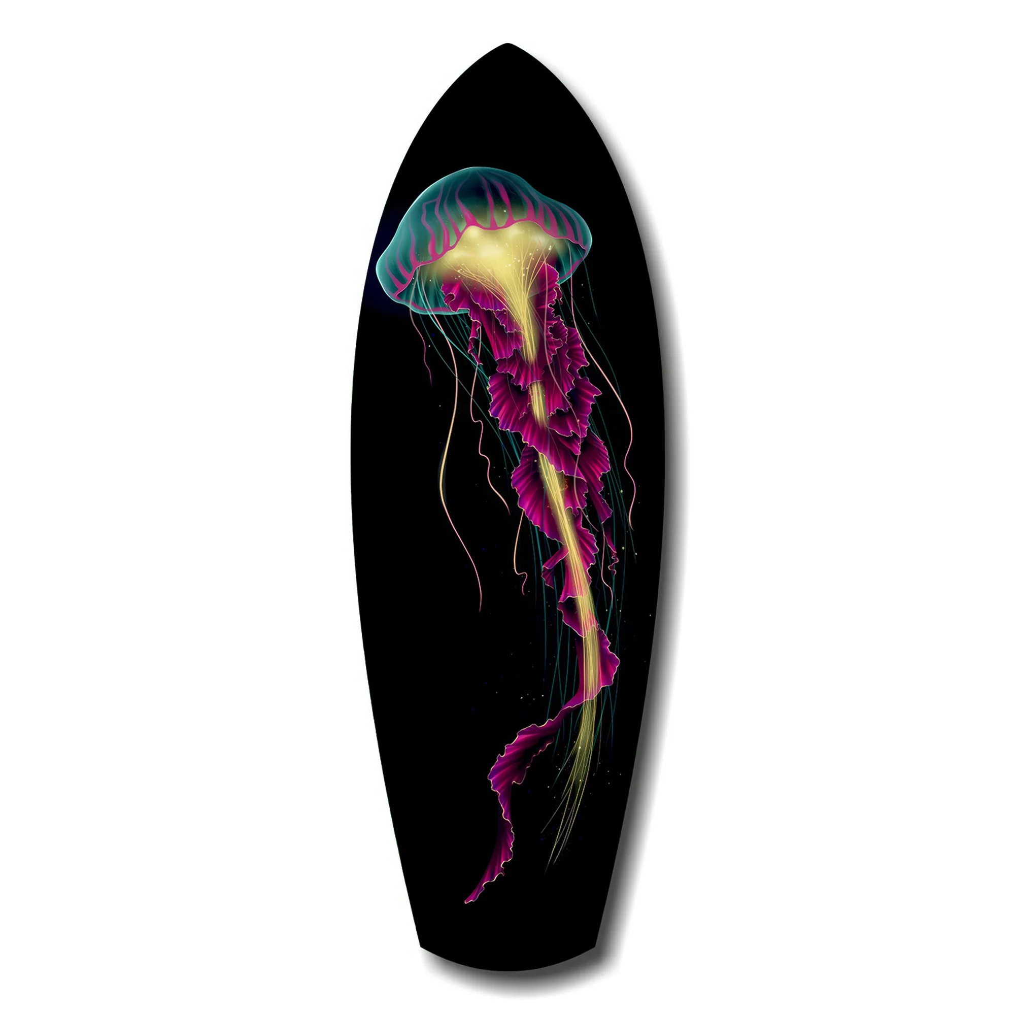 Magenta Teal Jellyfish Bioluminescent Glass Wall Art - Image 7
