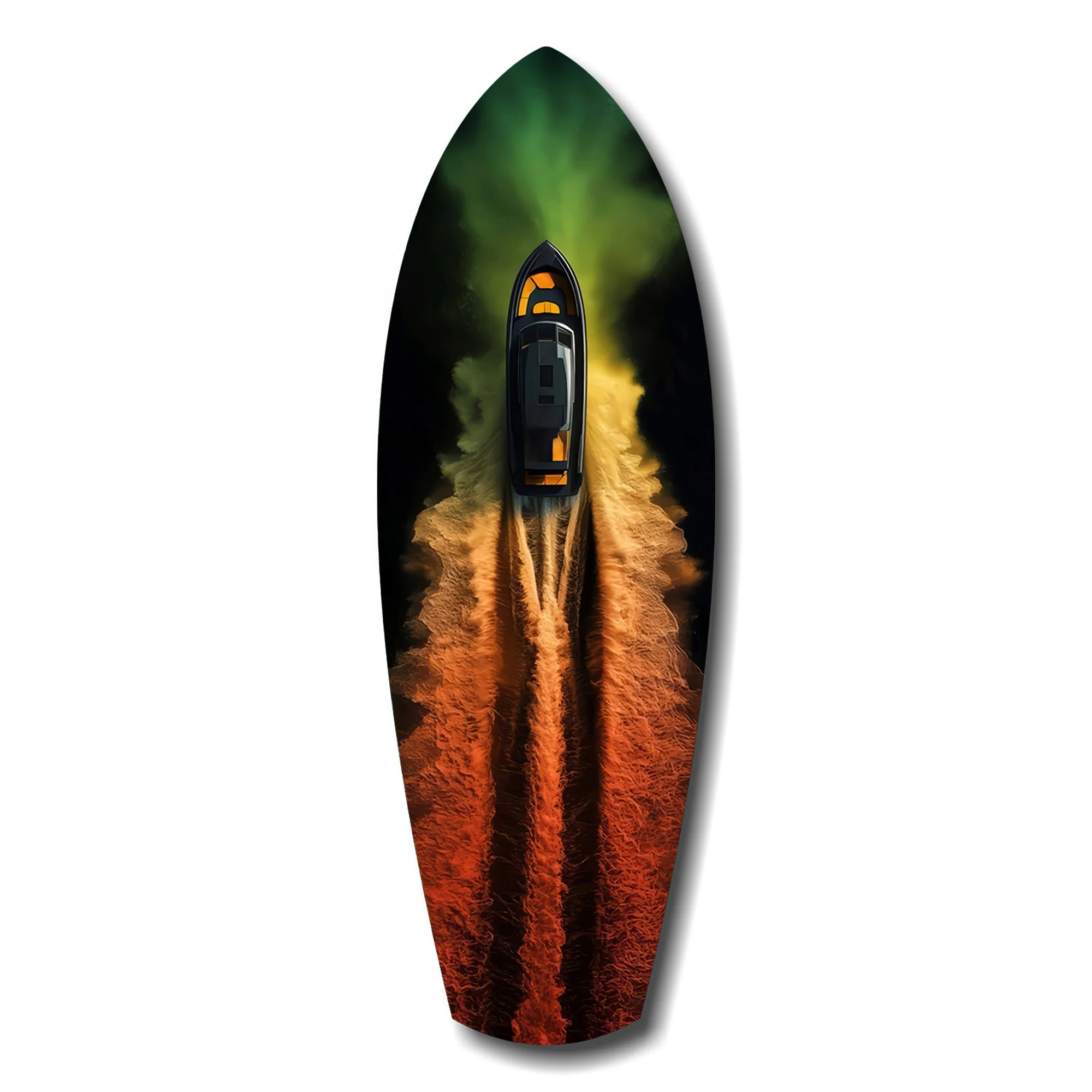 Smoke Trail Speedboat Aerial Glass Wall Art - Image 7