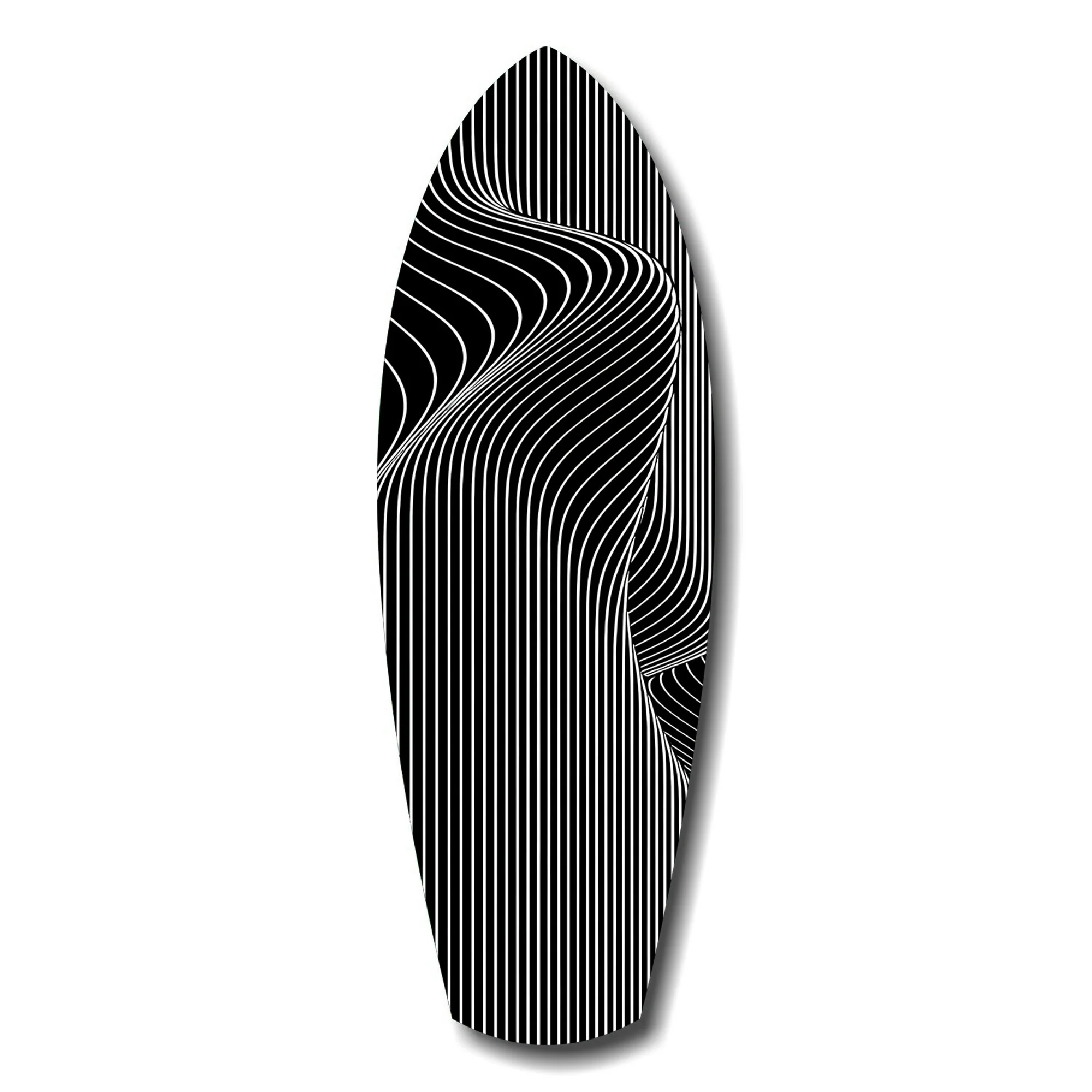 Op Art Wave Pinstripe Geometric Glass Wall Art