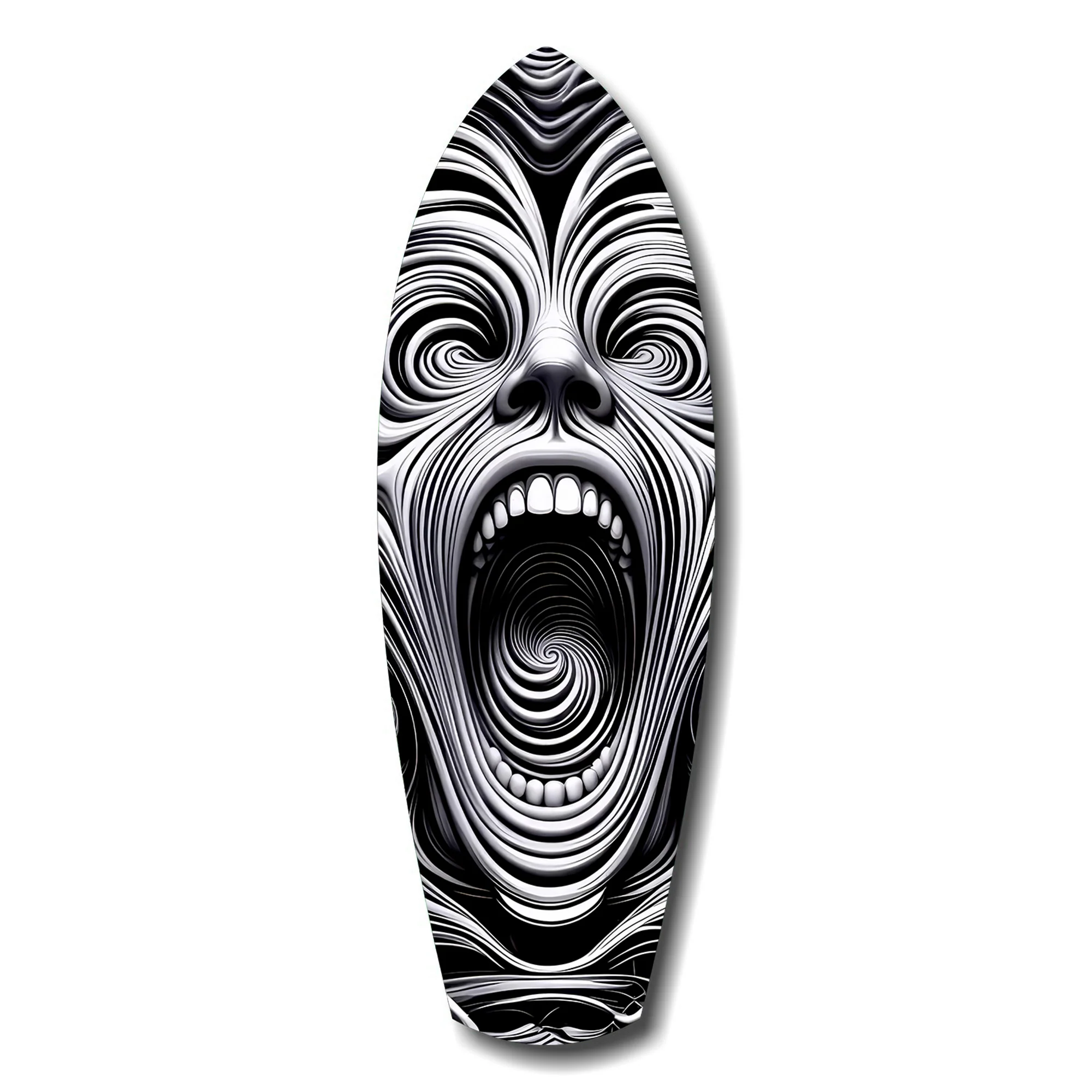 Screaming Face Op Art Swirl Surreal Glass Wall Art - Image 7