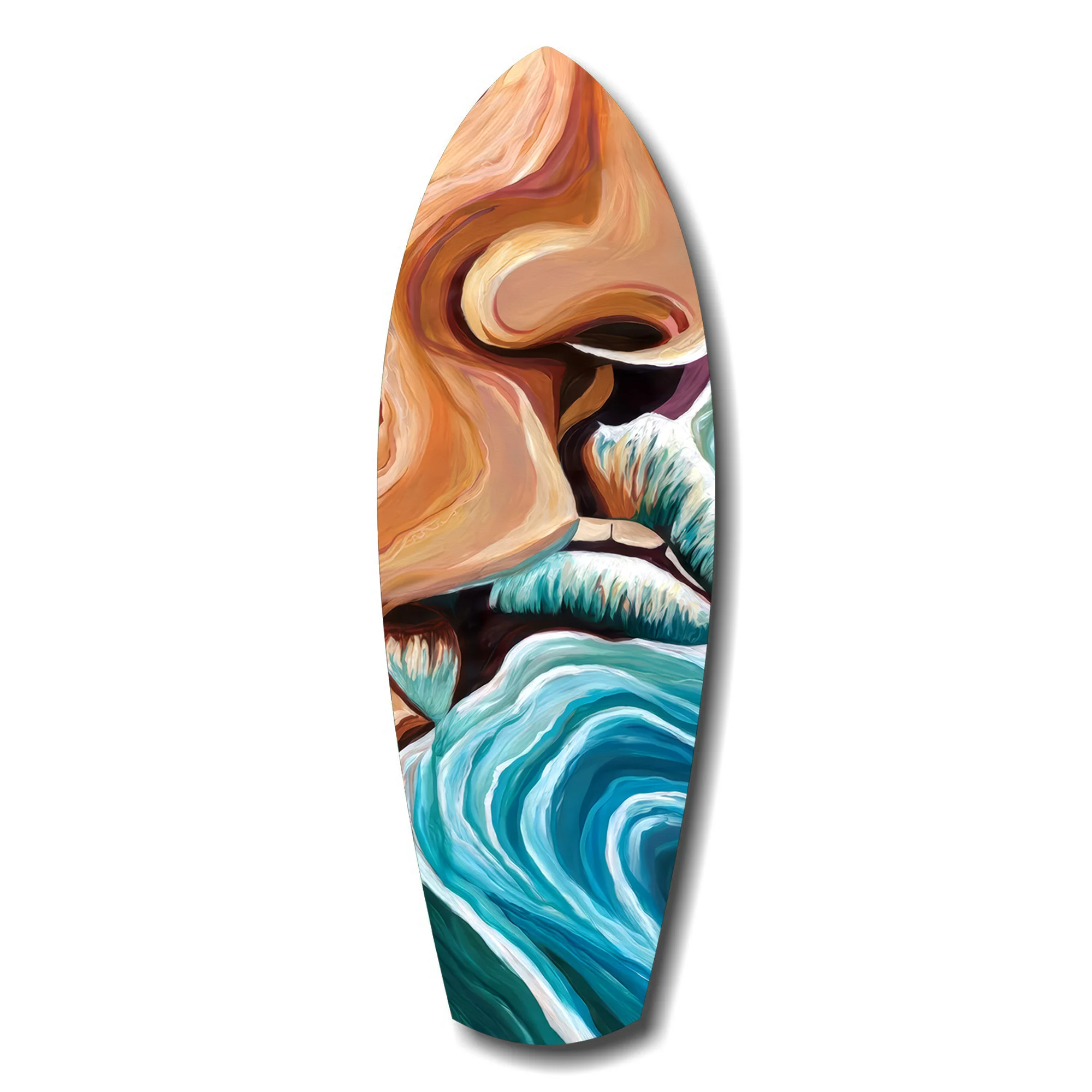 Coastal Cliffs Painterly Ocean Wave Glass Wall Art - Image 7