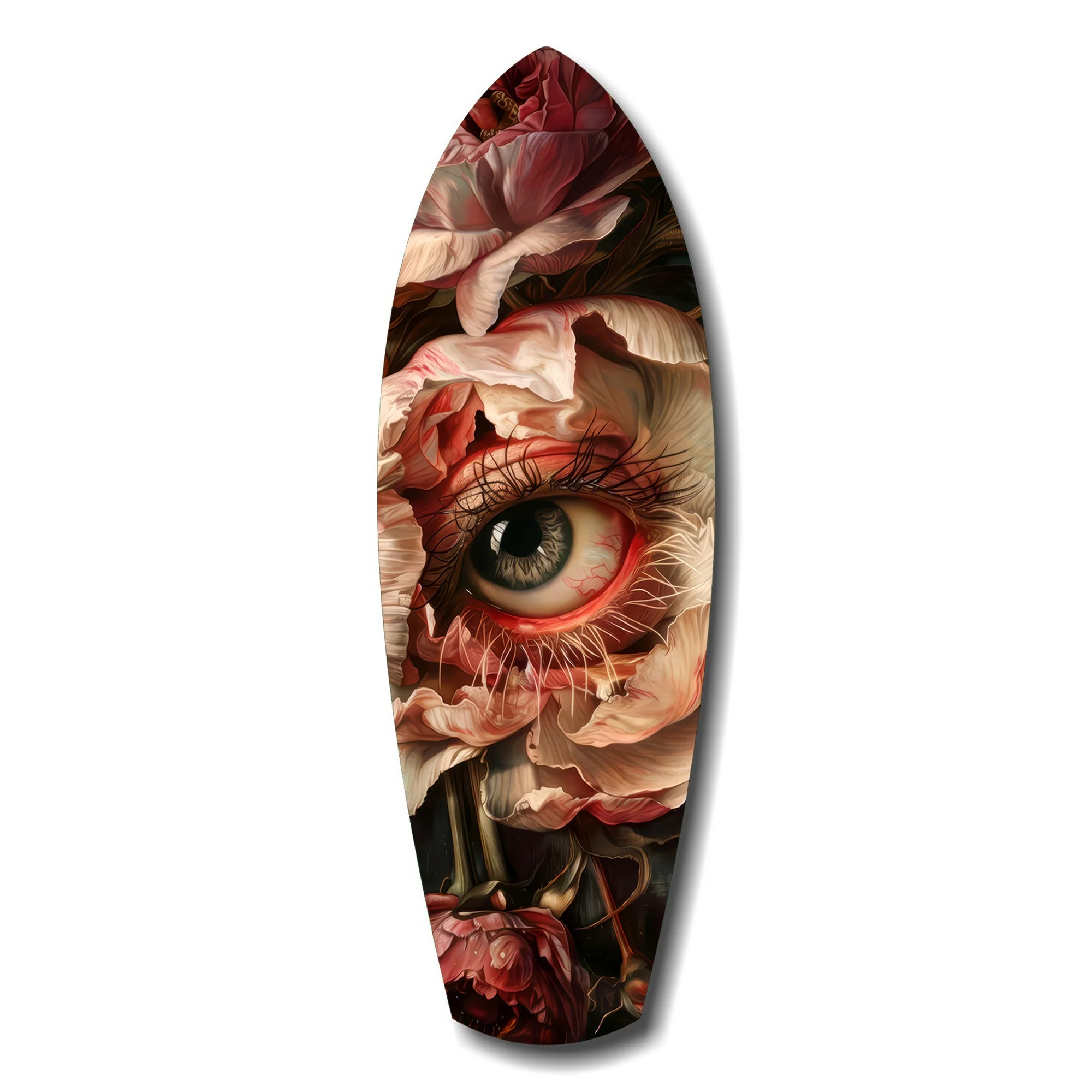 Surreal Eye Peony Bloom Dark Romance Glass Wall Art