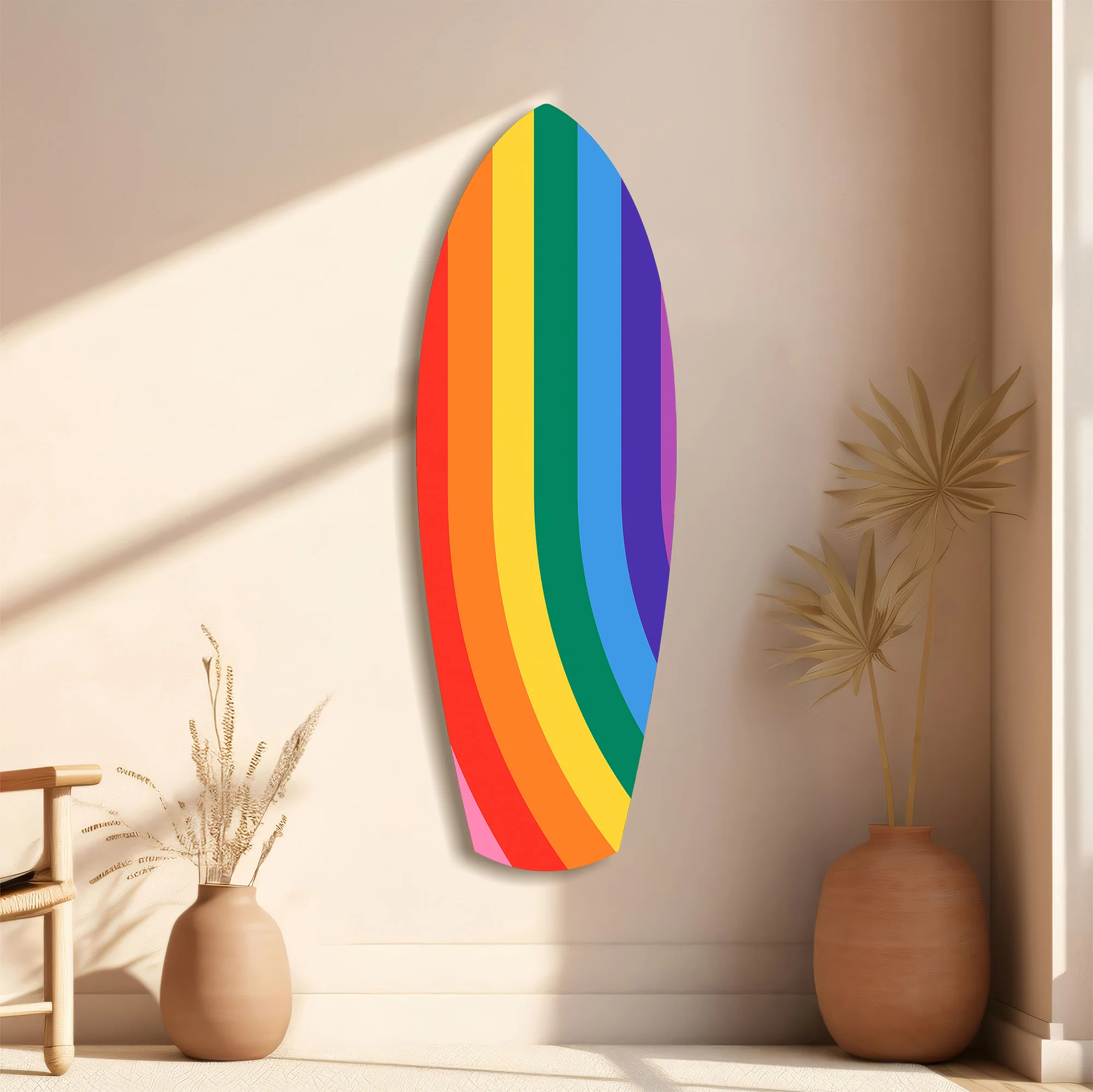 Rainbow Stripes Vibrant Glass Wall Art - Image 11