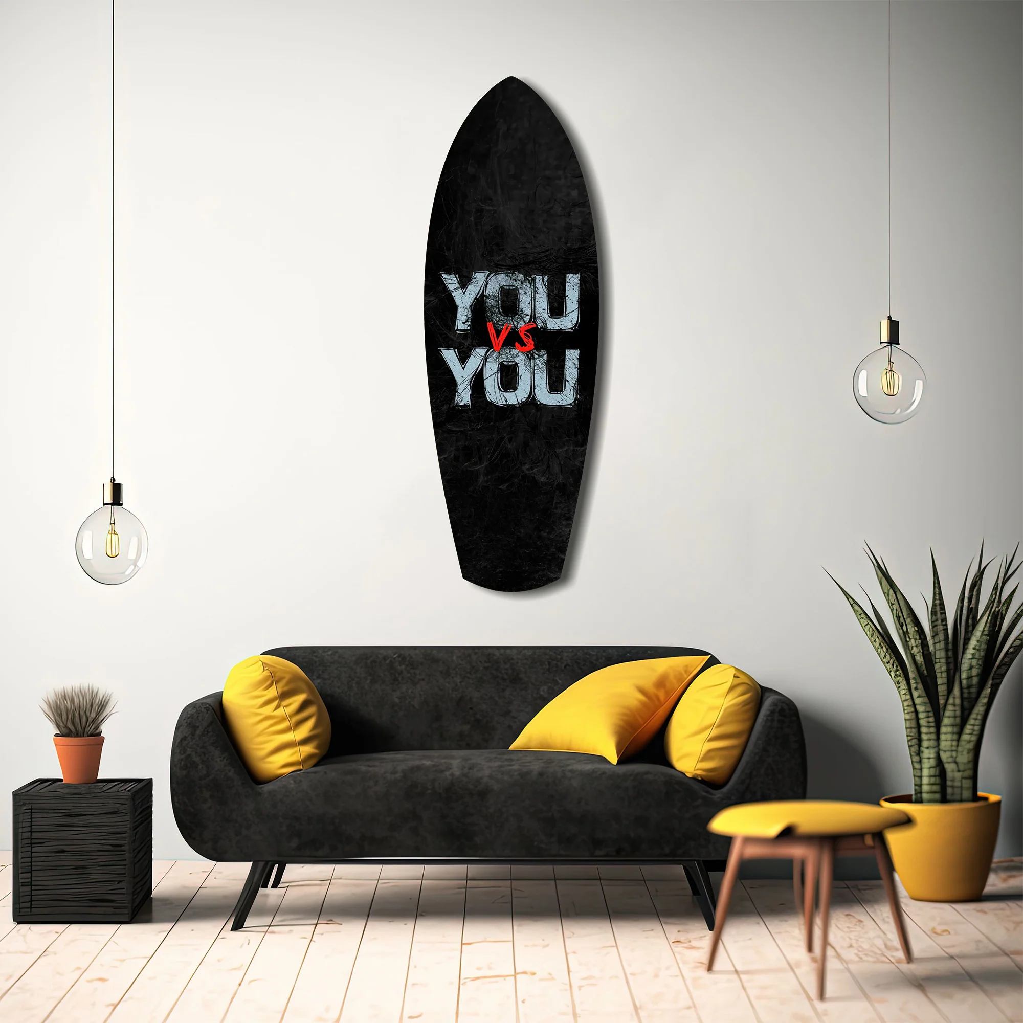 You vs You Grunge Motivational Glass Wall Art - Image 12